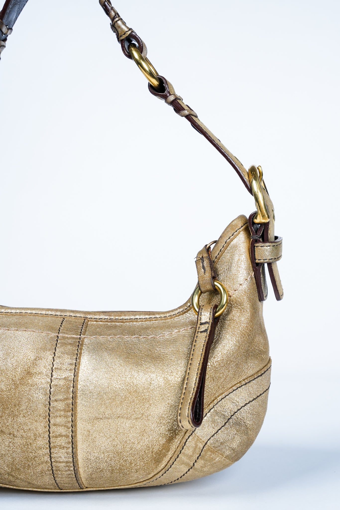 Y2K Coach Metallic Soho Hobo Shoulder Bag