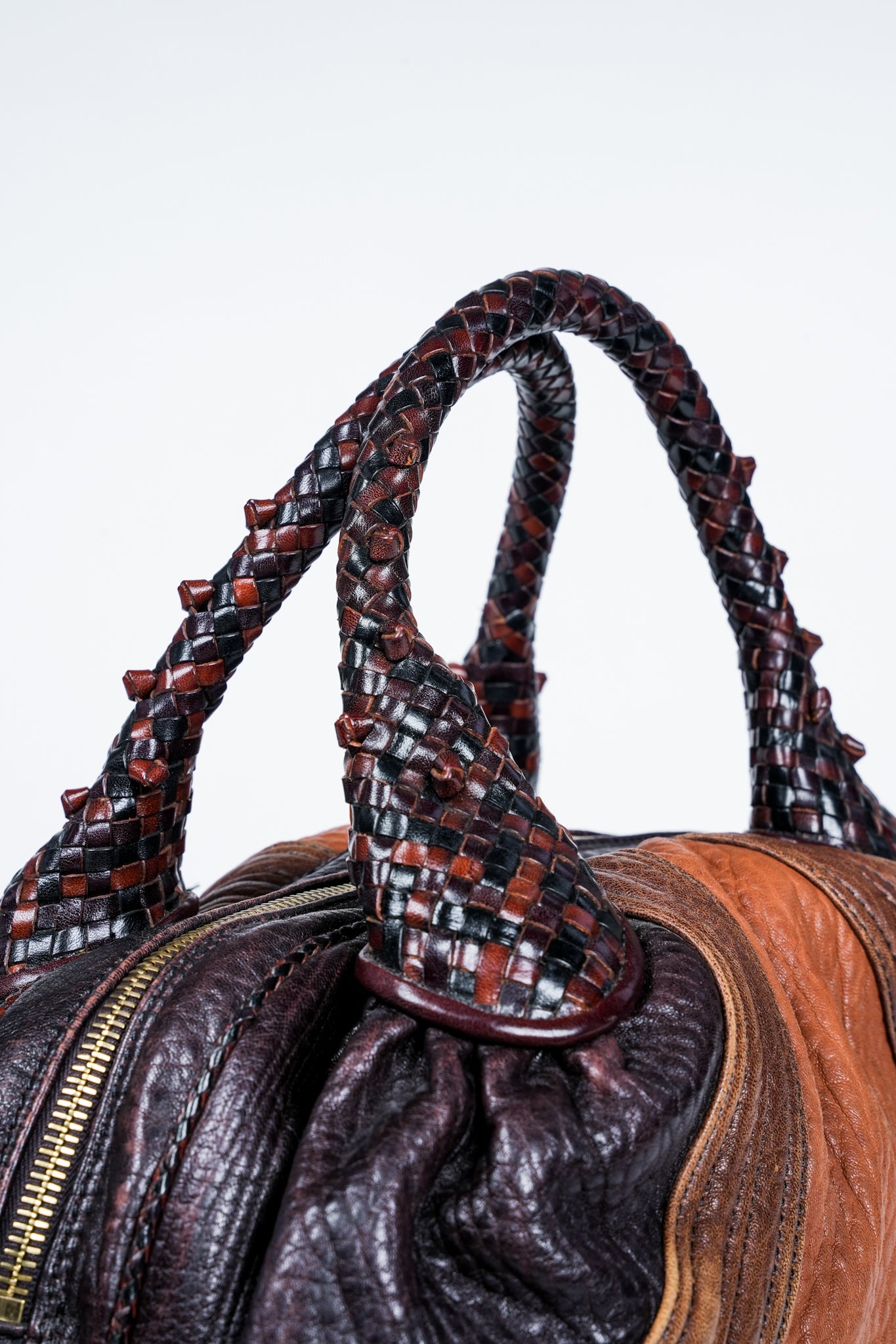 Fendi Mixed Brown Leather Baby Spy Bag