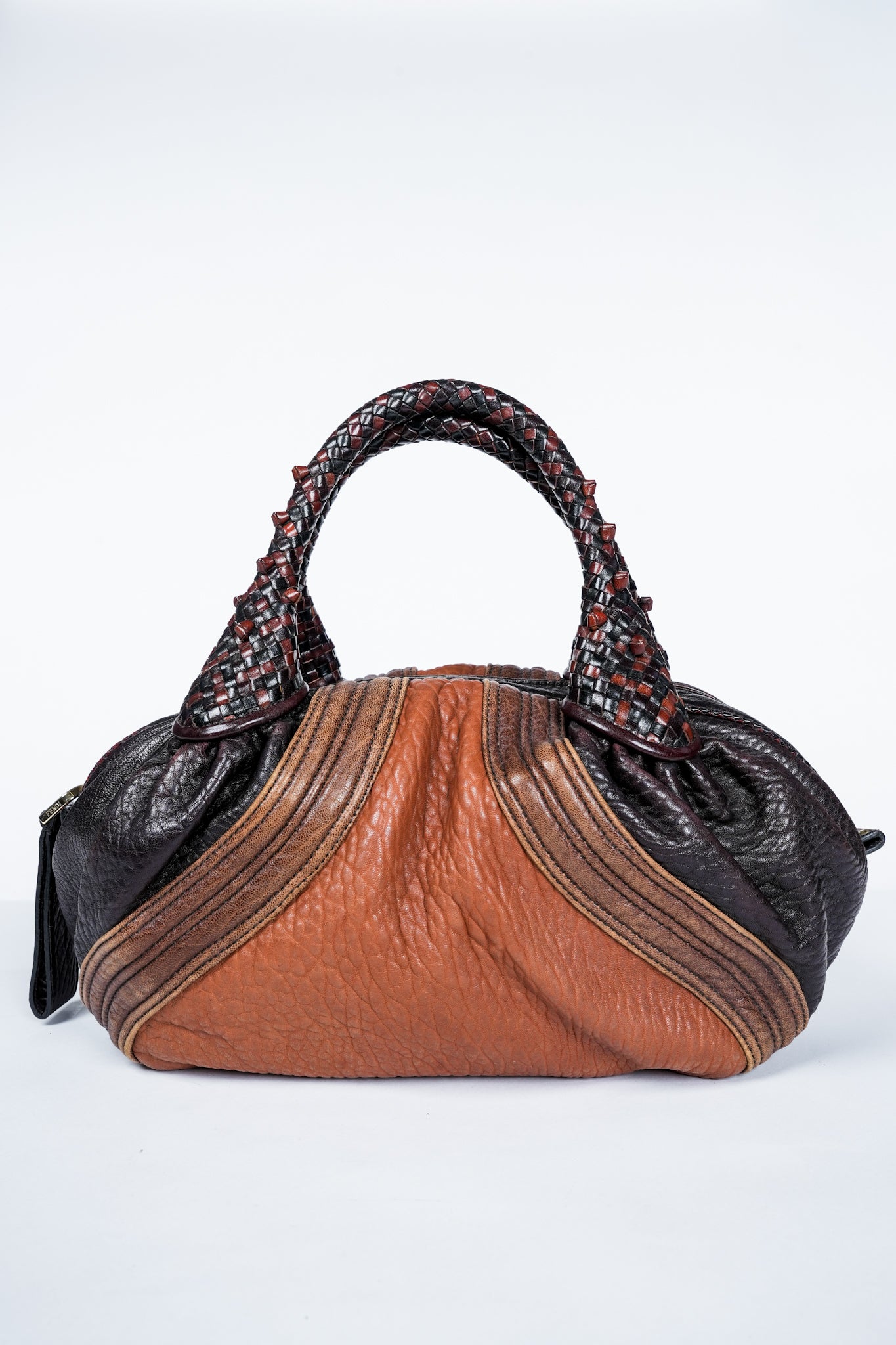 Fendi Mixed Brown Leather Baby Spy Bag