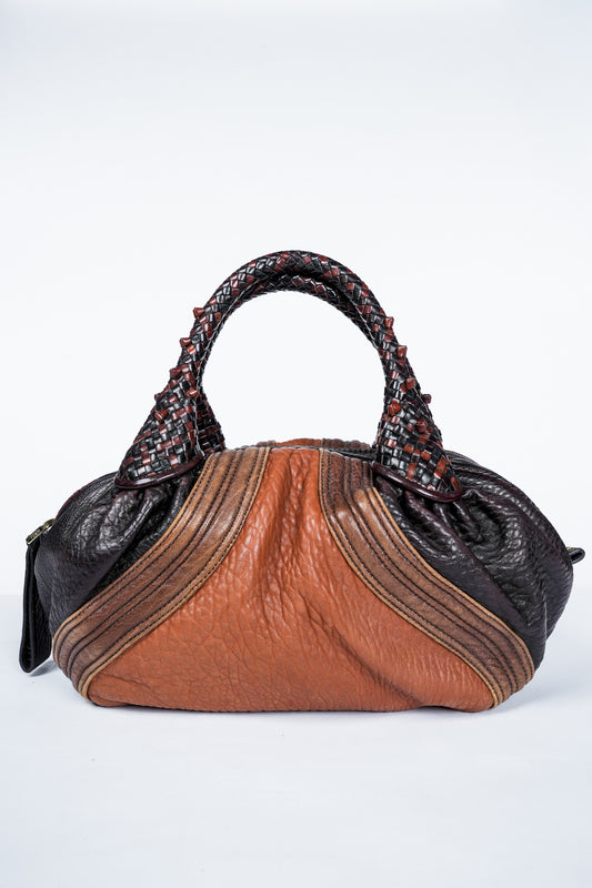 Fendi Mixed Brown Leather Baby Spy Bag