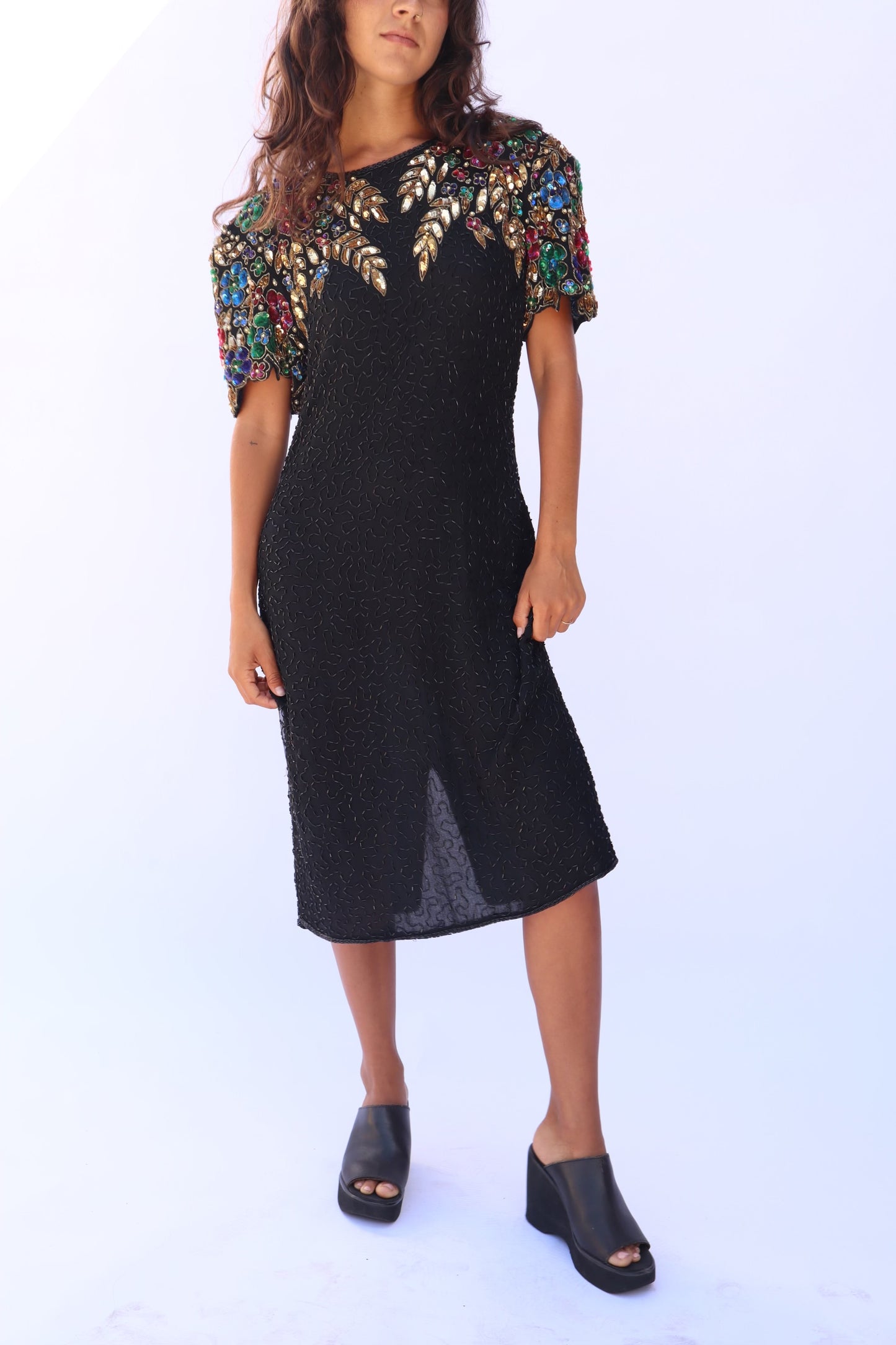 1980's Beaded Sequin Party Dress