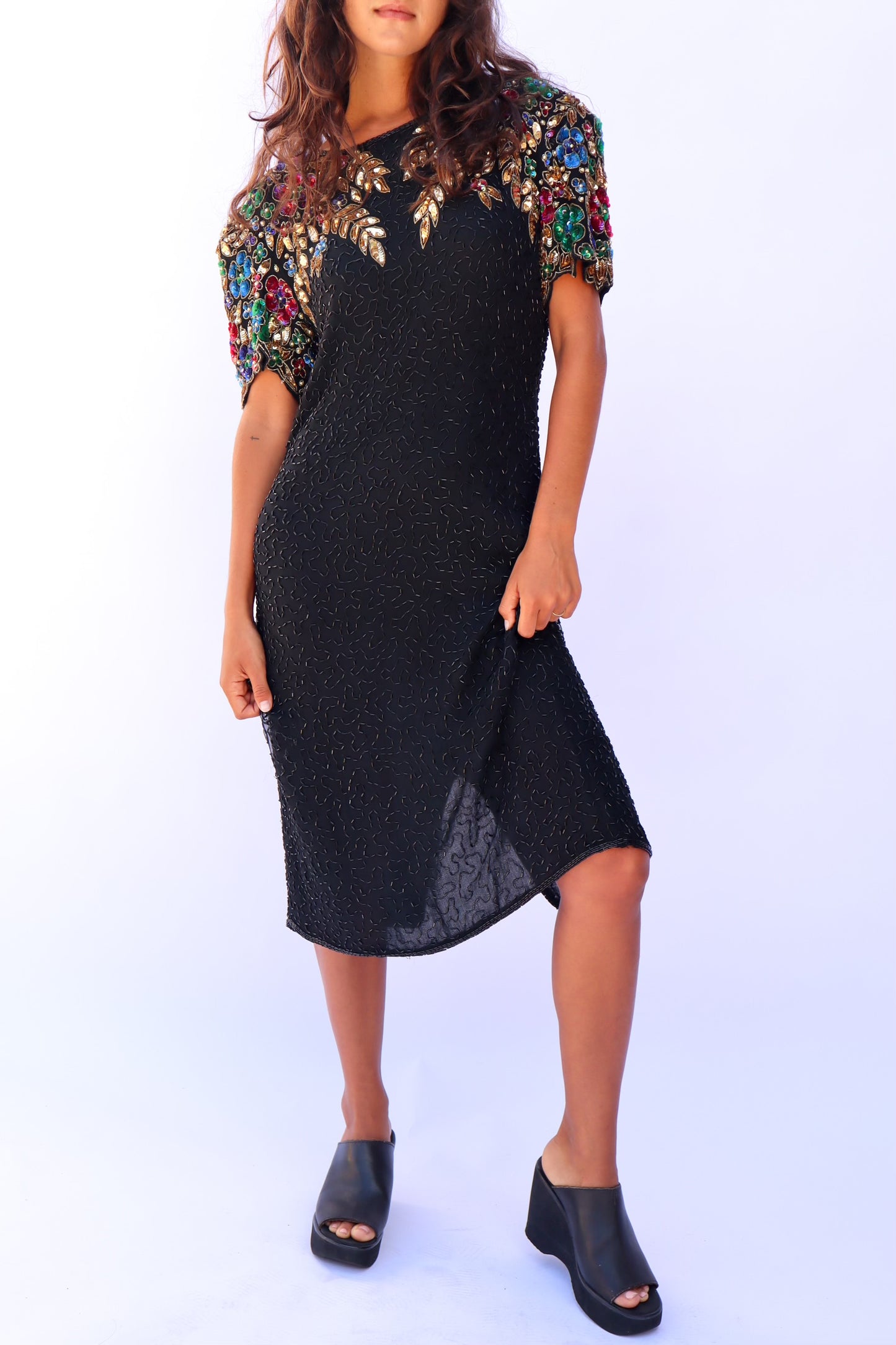 1980's Beaded Sequin Party Dress