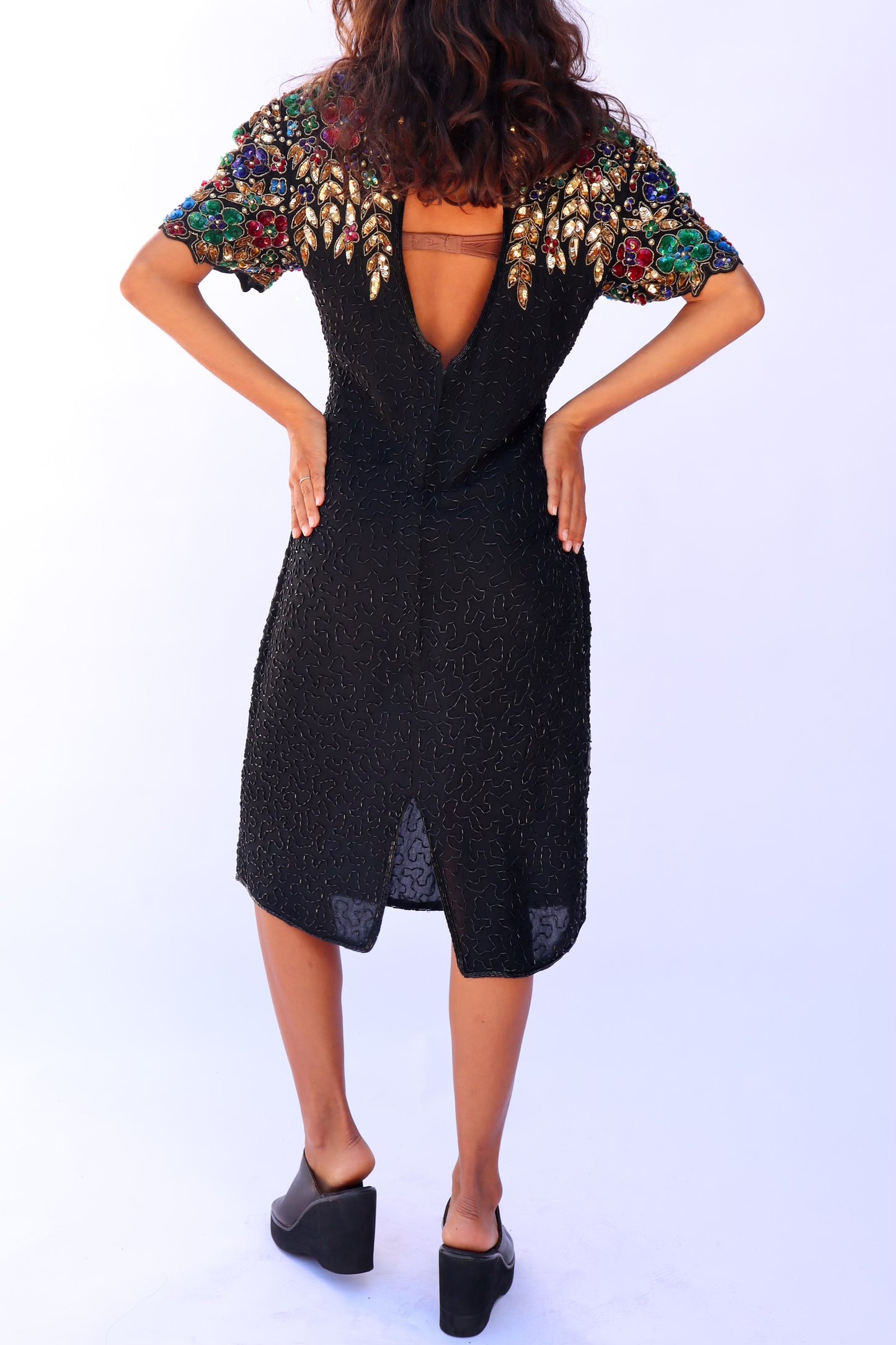 1980's Beaded Sequin Party Dress