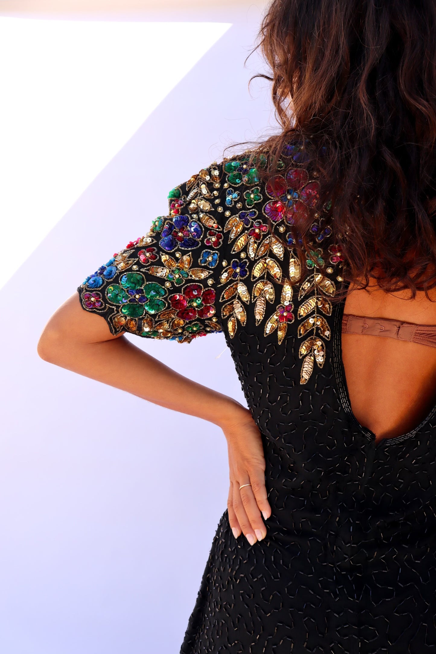 1980's Beaded Sequin Party Dress