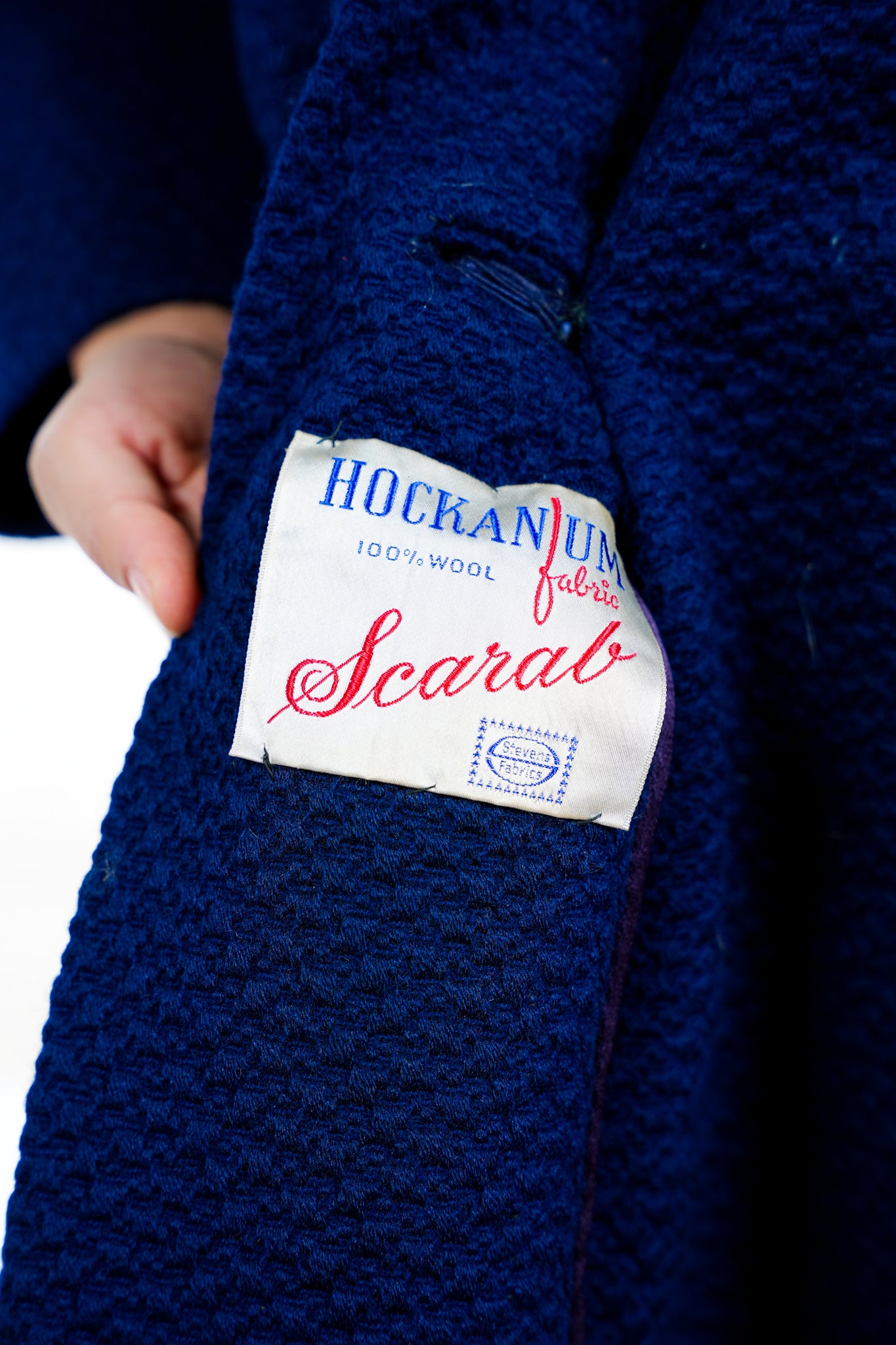 1960s Navy Blue Fur Collar Trench Coat