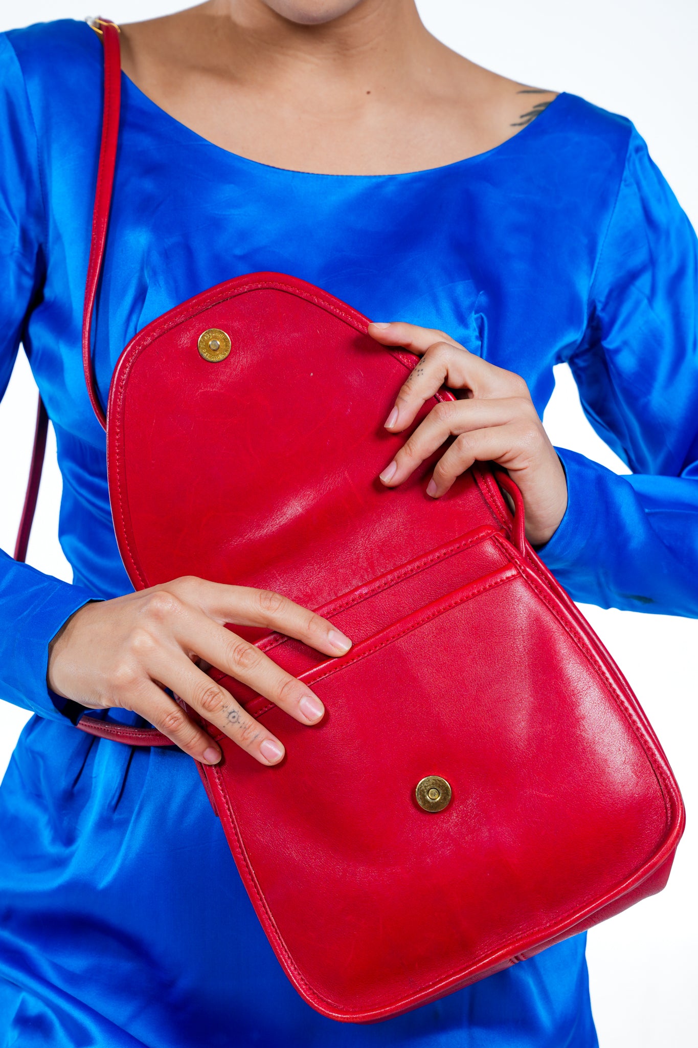 Vintage Red Coach Lindsay Bag