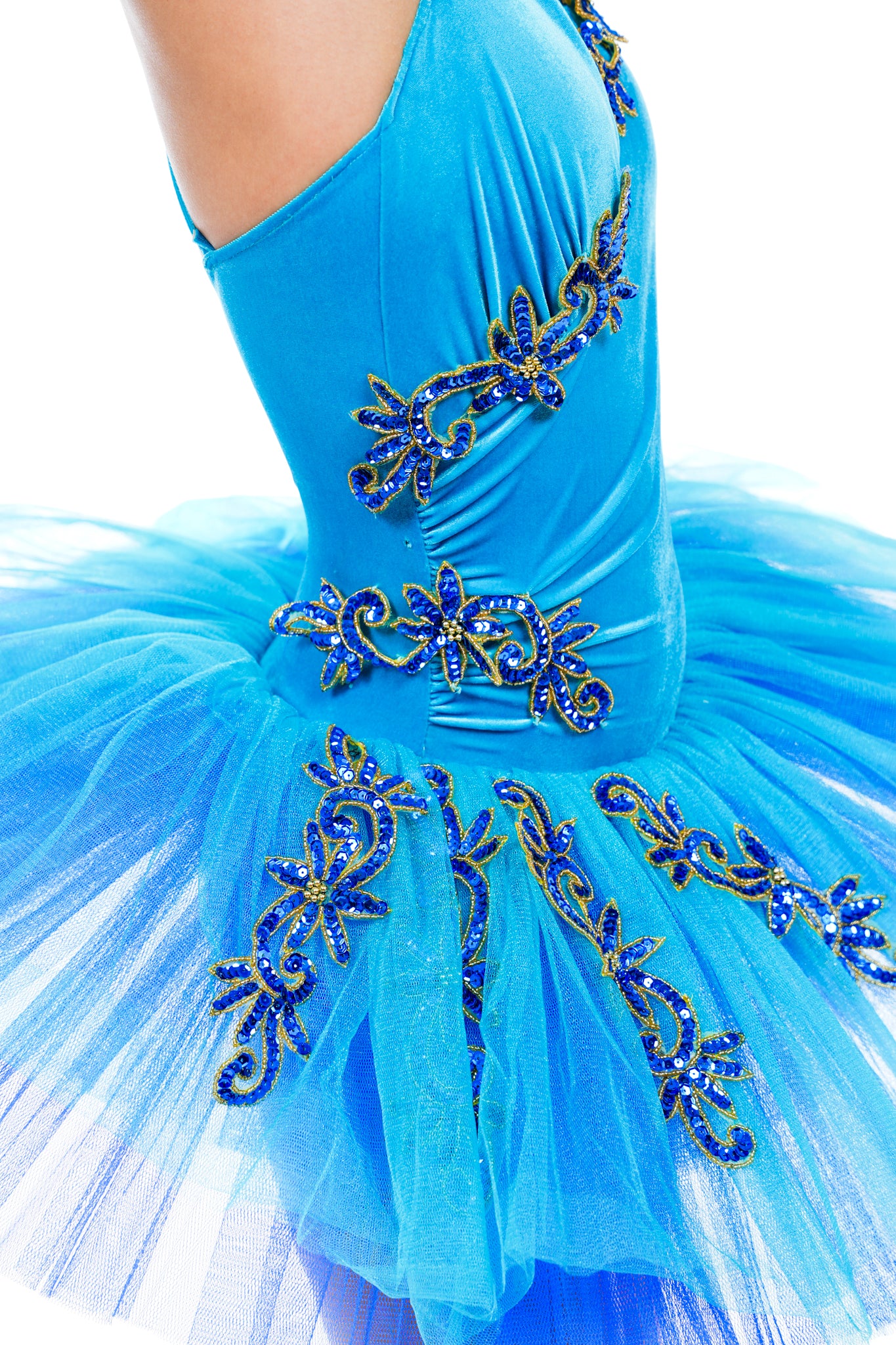 1990s Blue Sequin Tutu Performers Outfit