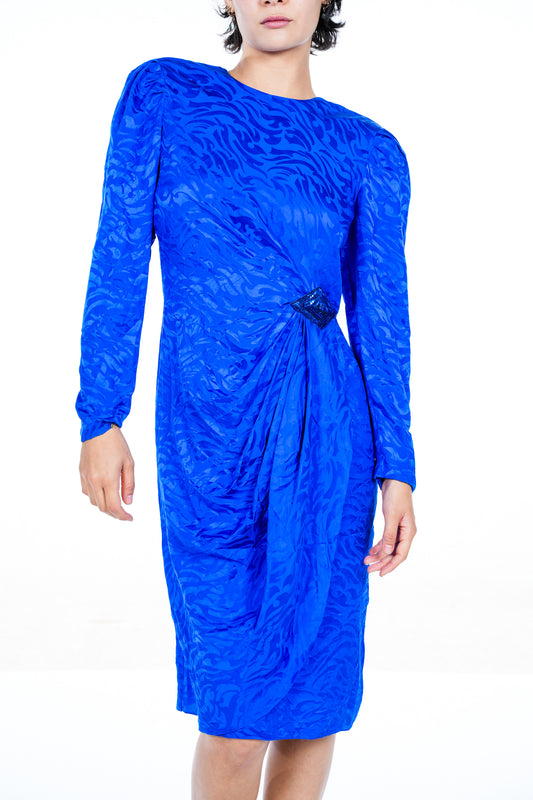 1980s Adrianna Papell Silk Dress