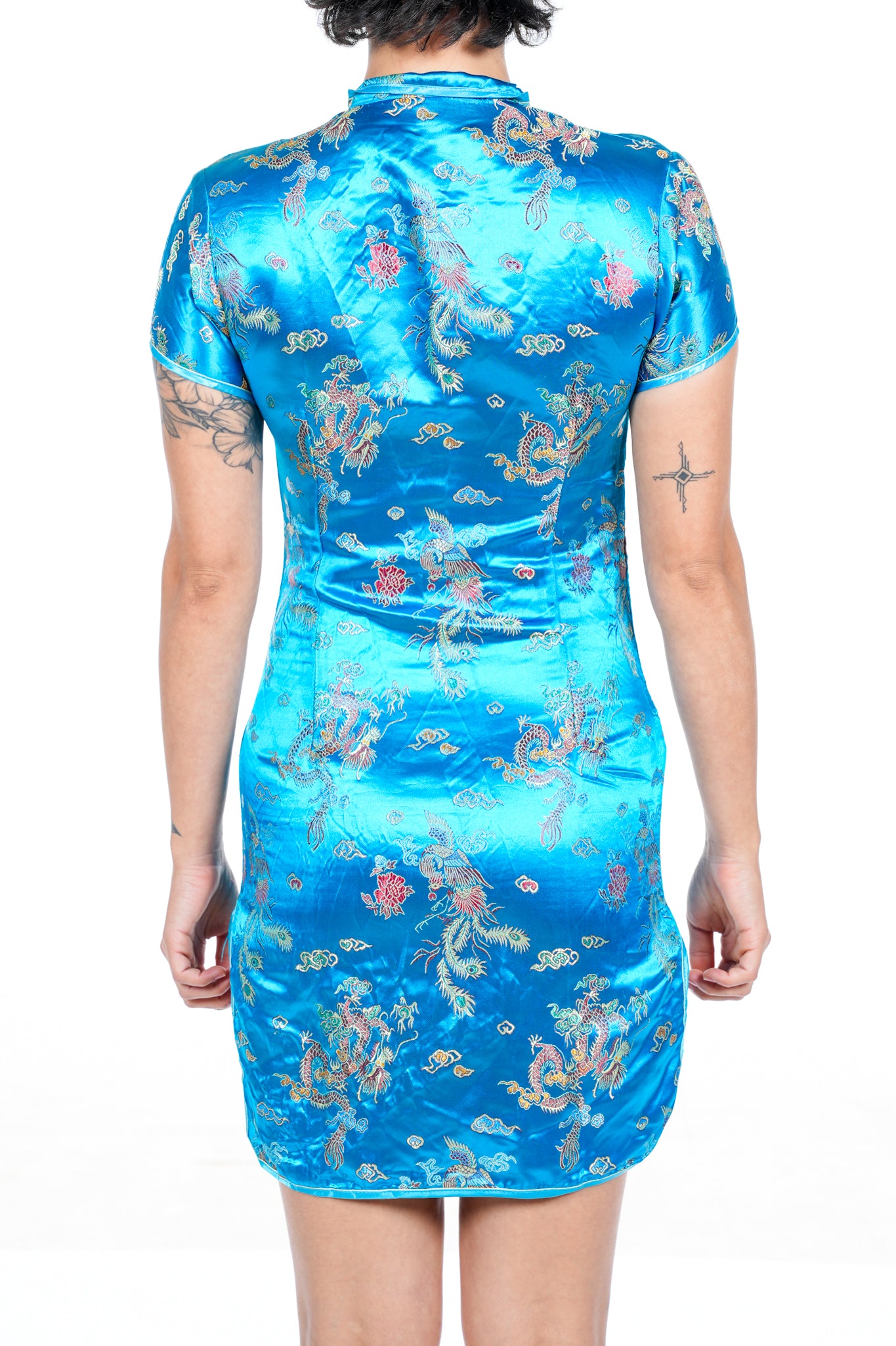 Vintage Short Blue Qipao