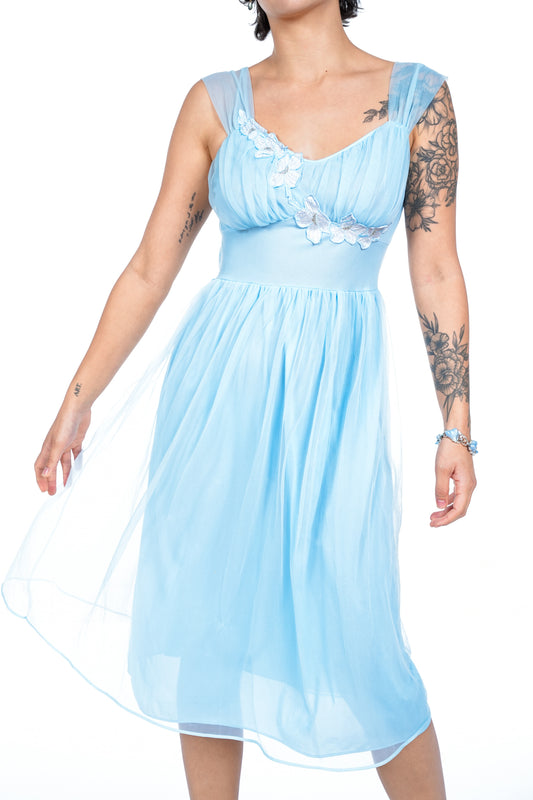 1950s Carillon Blue Nightgown