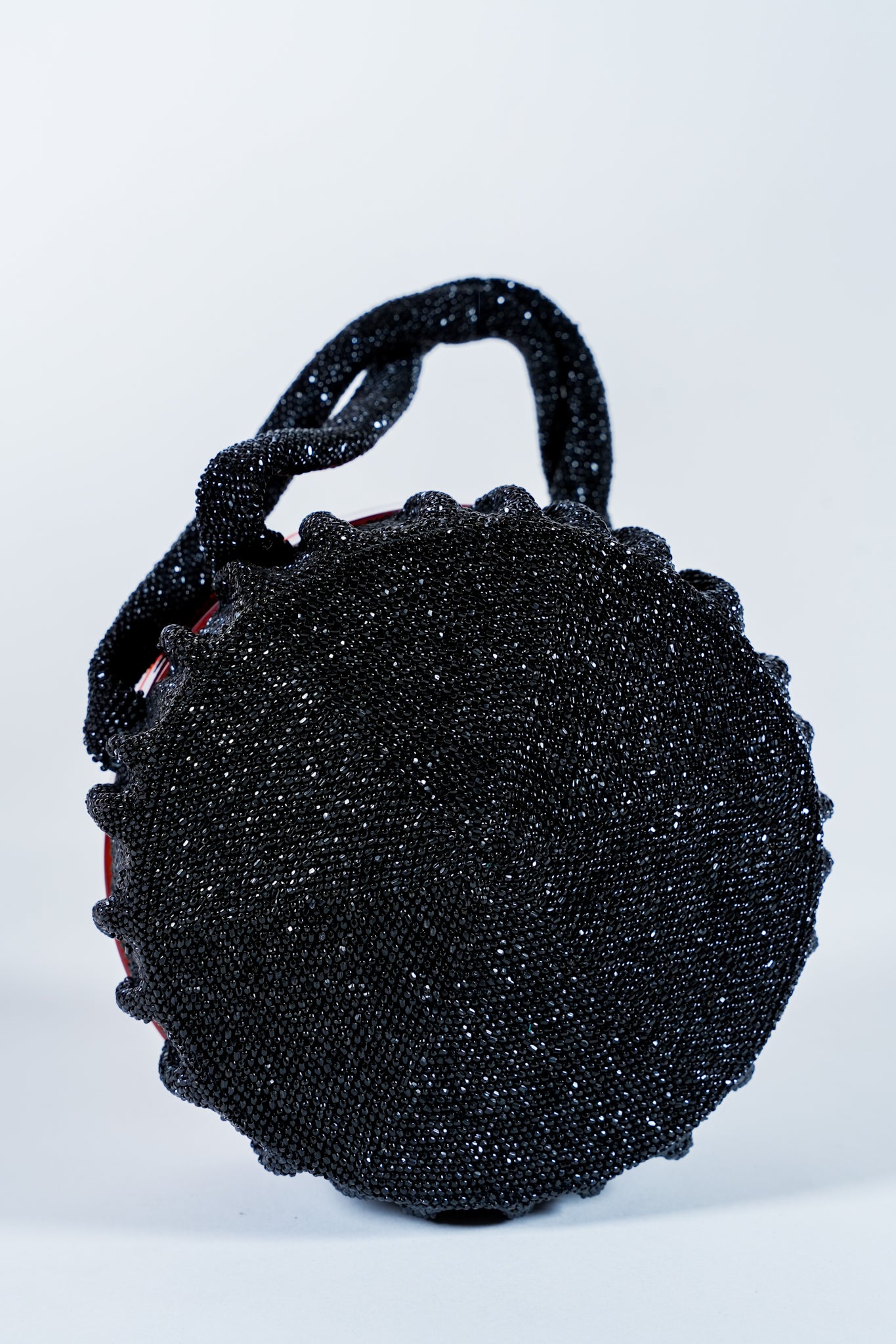 Engraved Beaded Lucite Top Purse