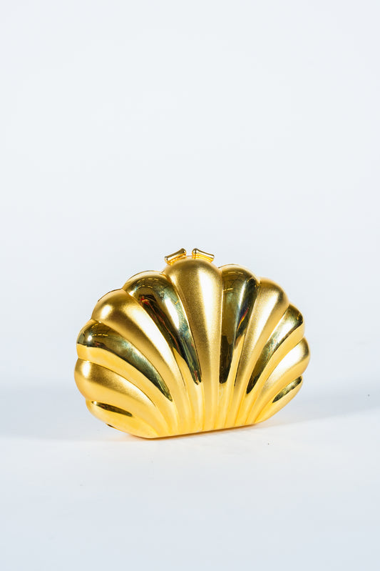Vintage Gold Shell Clutch