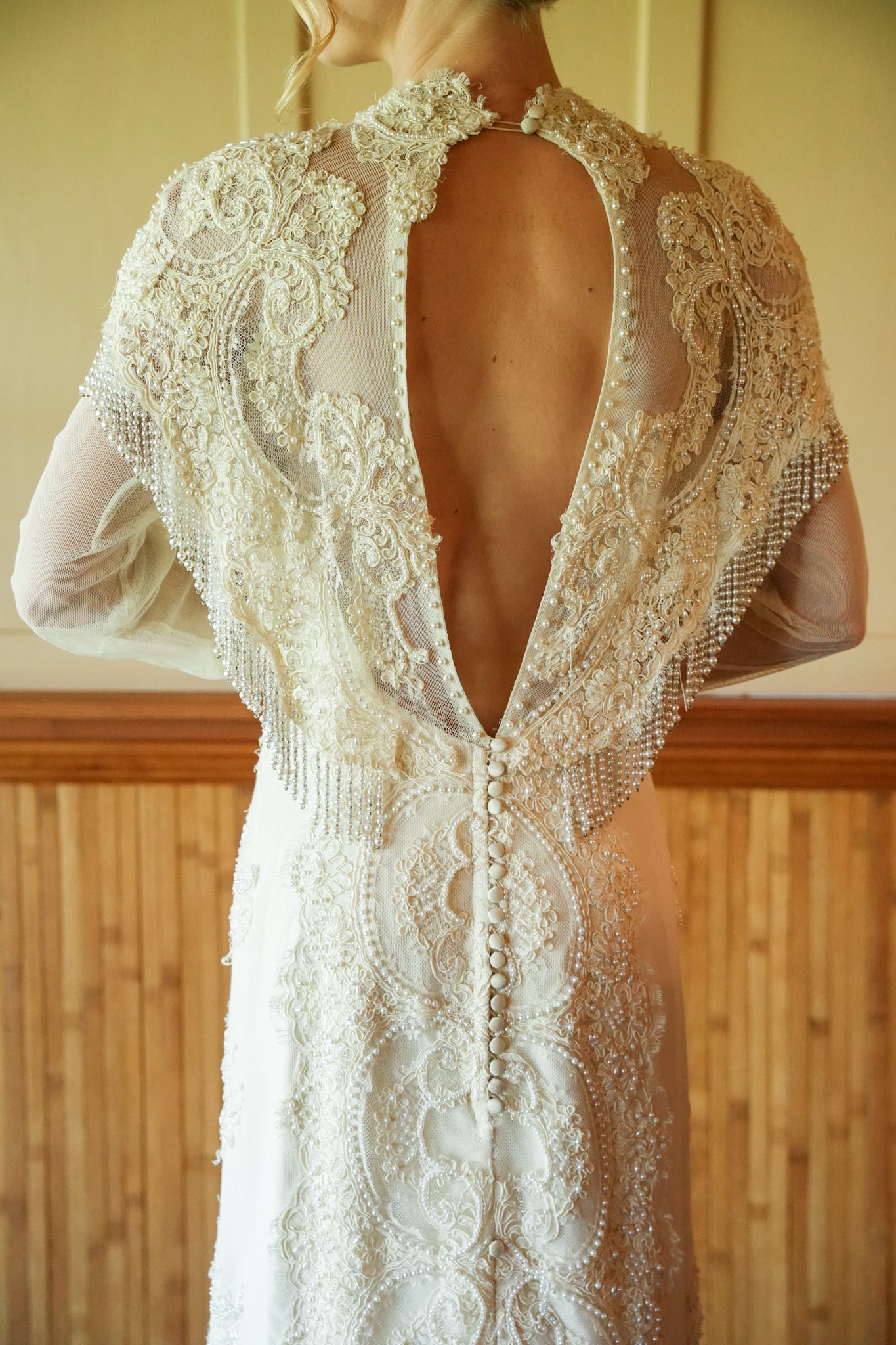 1990s Full Beaded Wedding Dress