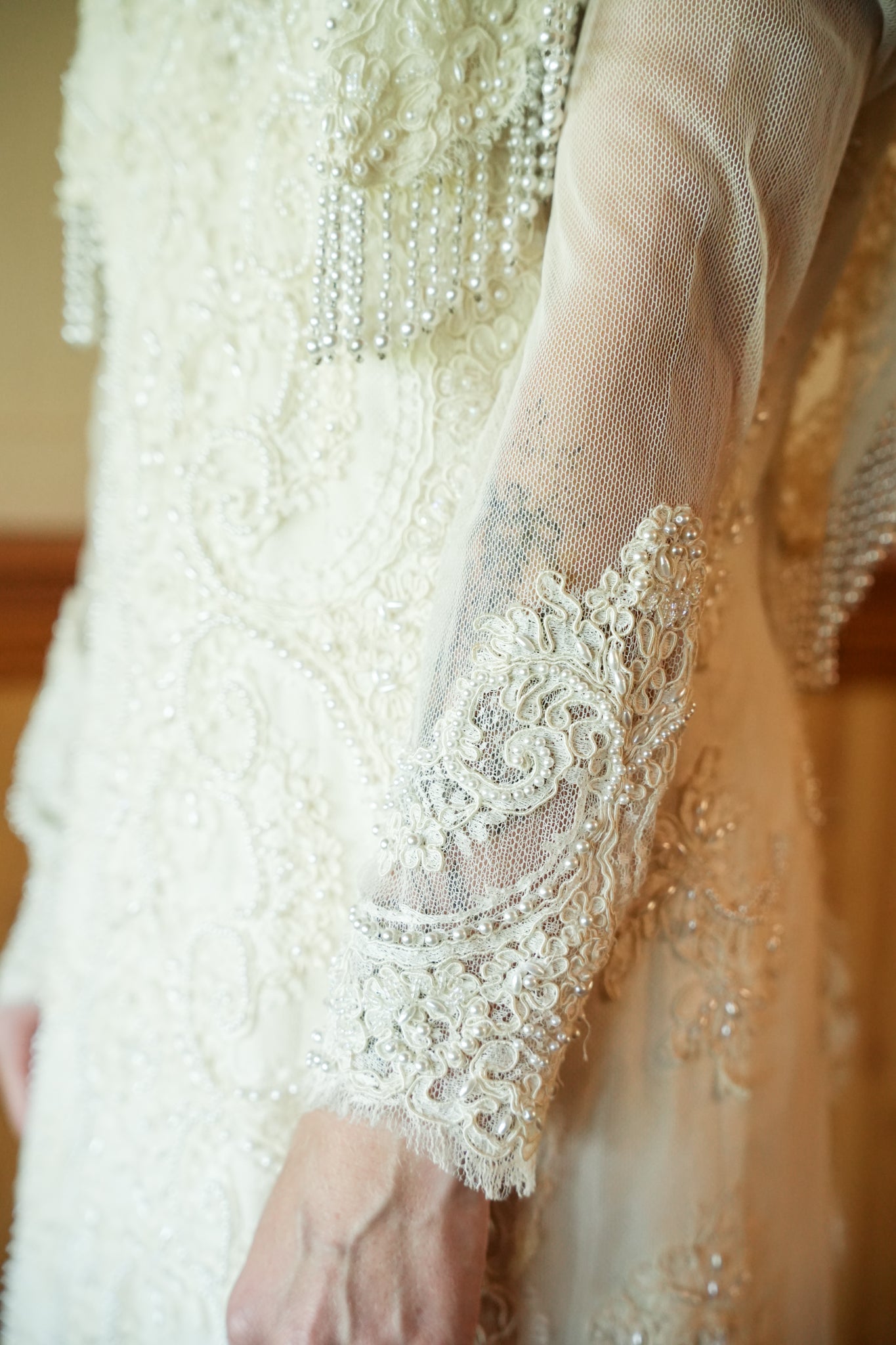 1990s Full Beaded Wedding Dress