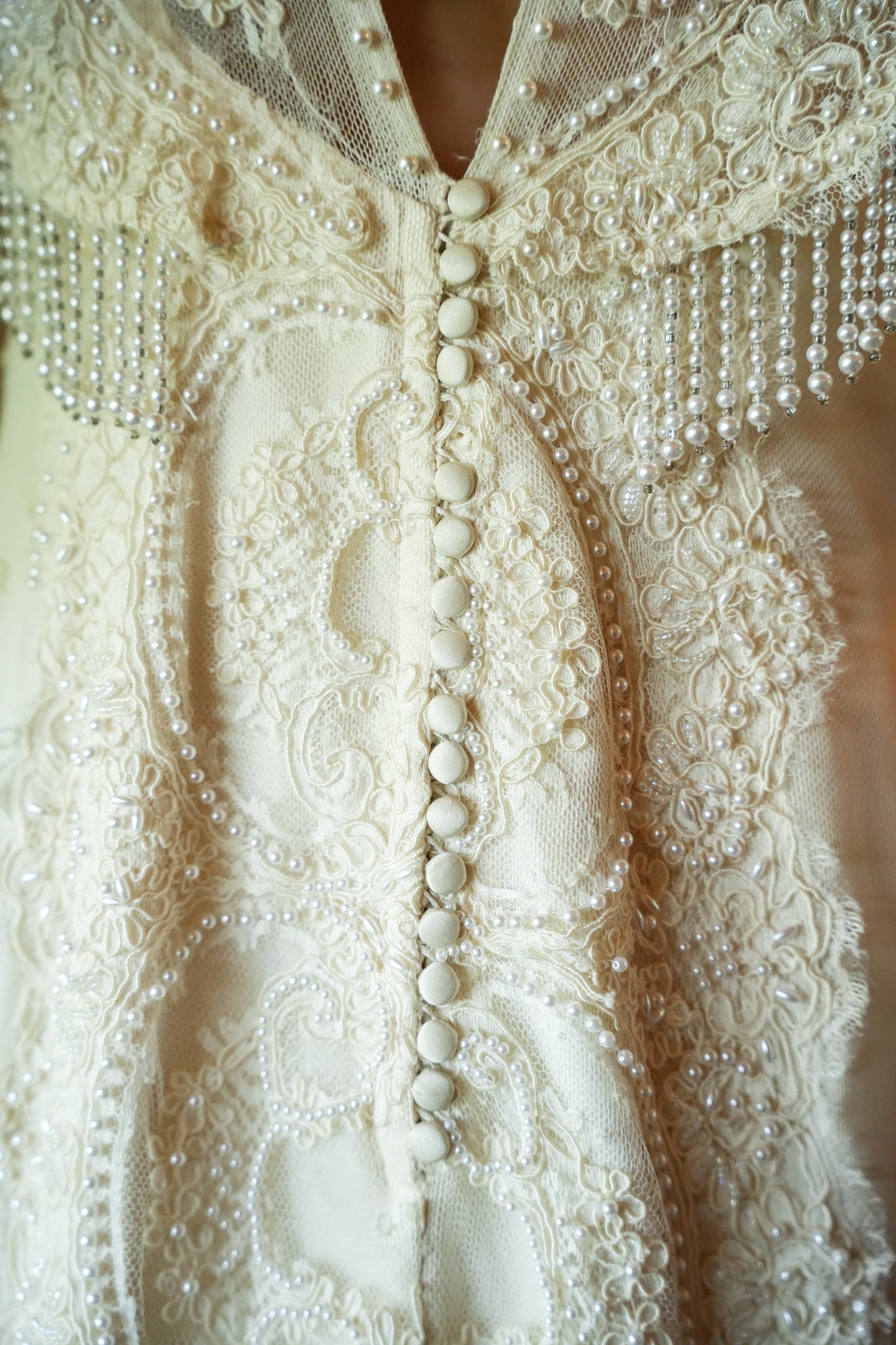 1990s Full Beaded Wedding Dress