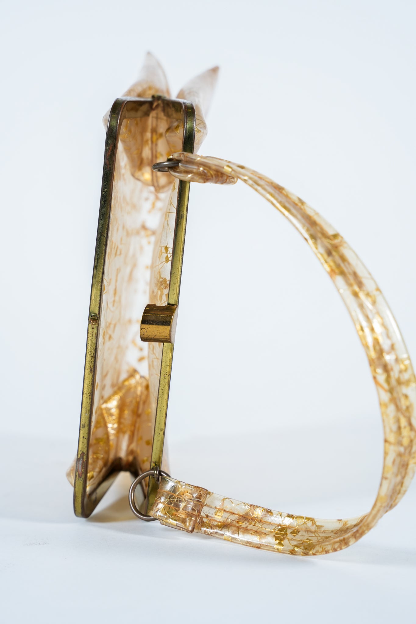 1950s Plastic Purse with Gold Flecks and Wheat