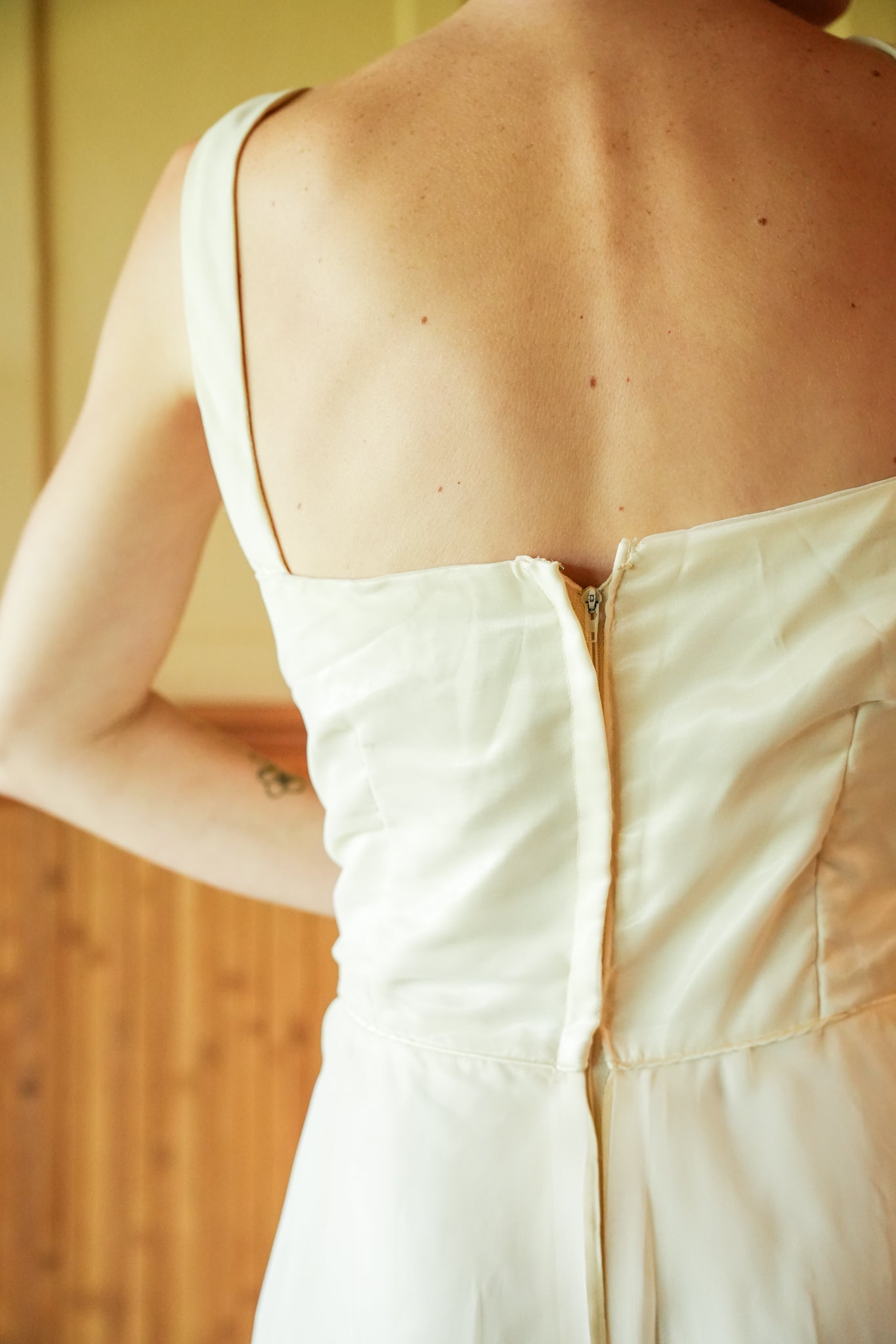 Cream Wedding Gown With Lace Bolero