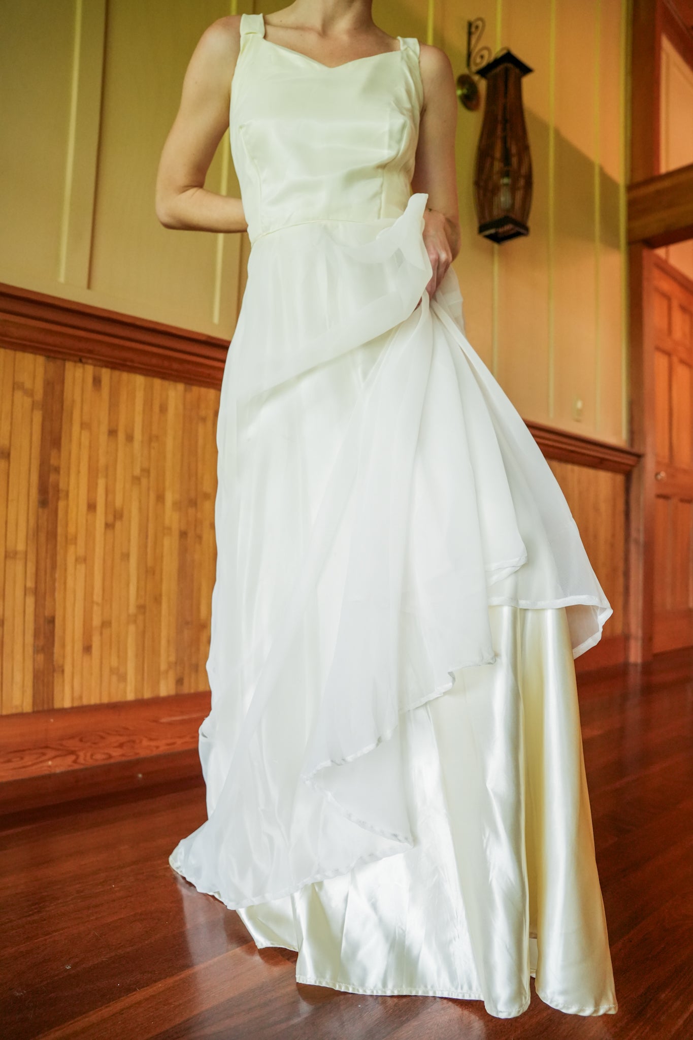 Cream Wedding Gown With Lace Bolero