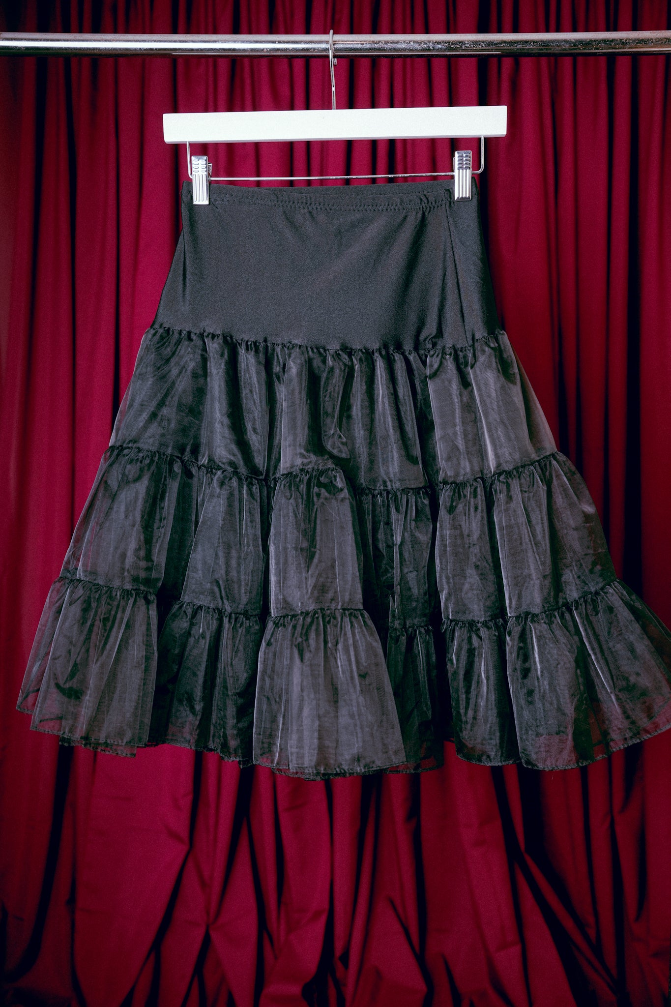 Vintage Black Polka Dot Tulle Skirt