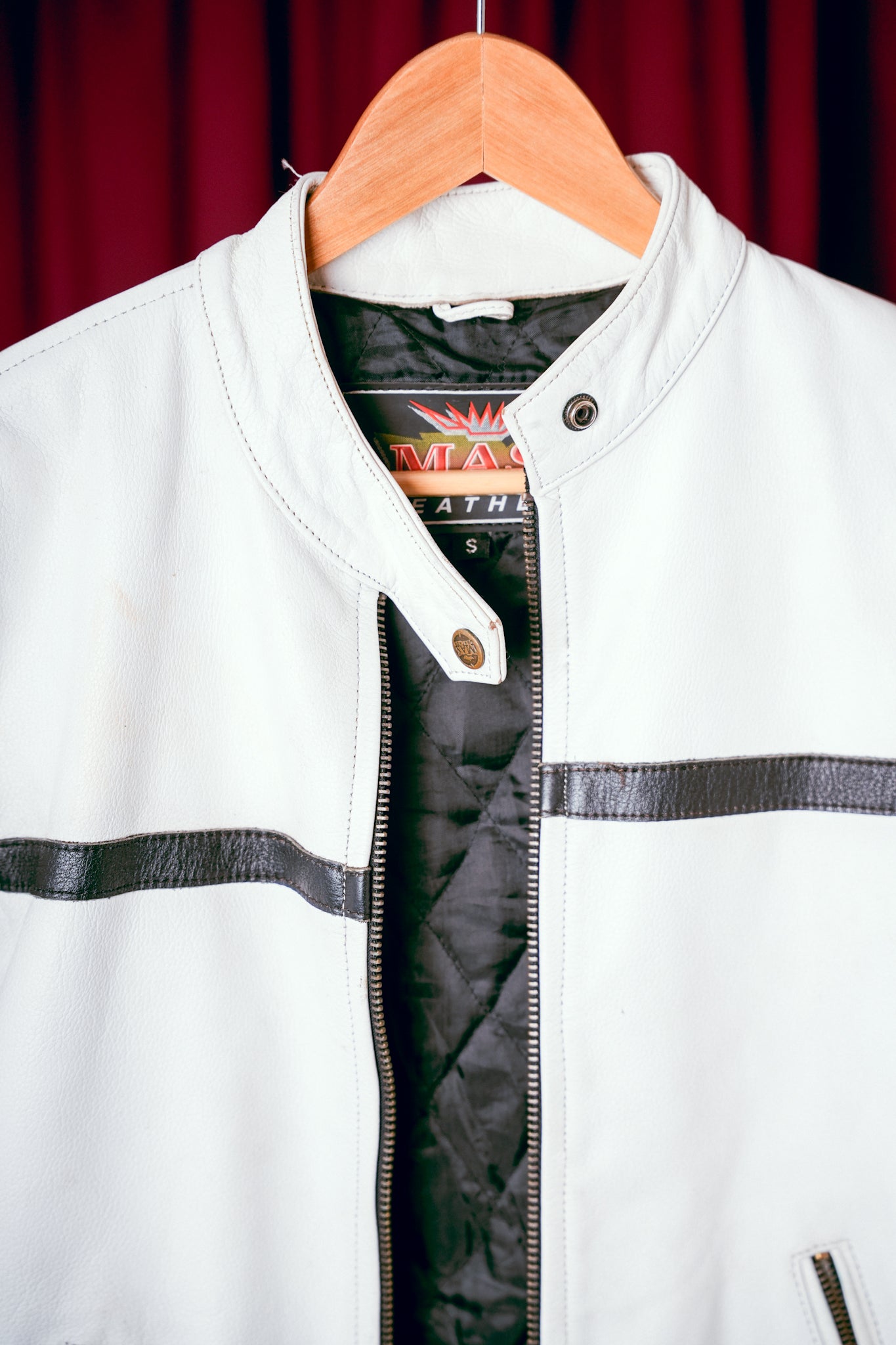 MAS White Leather Jacket