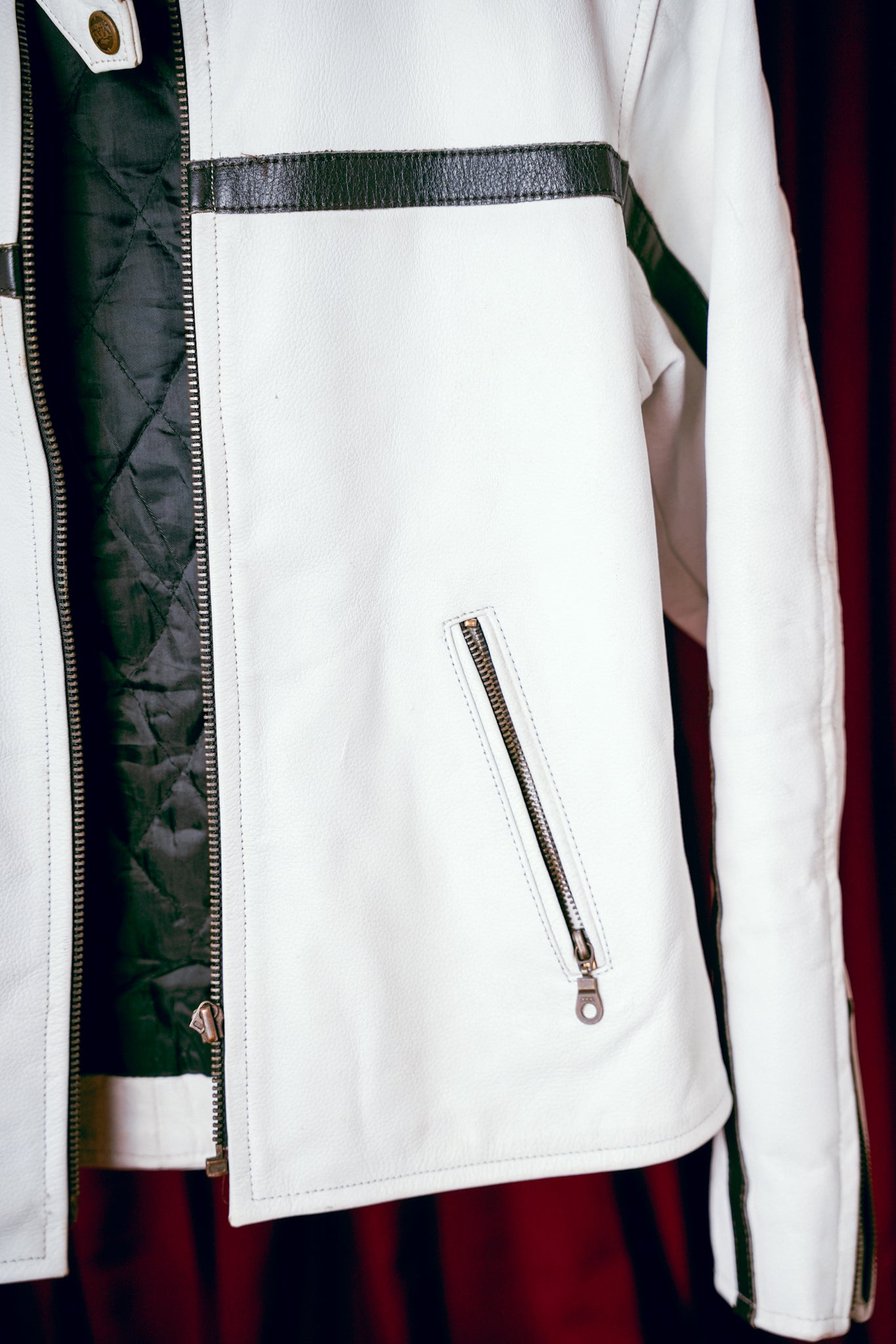 MAS White Leather Jacket