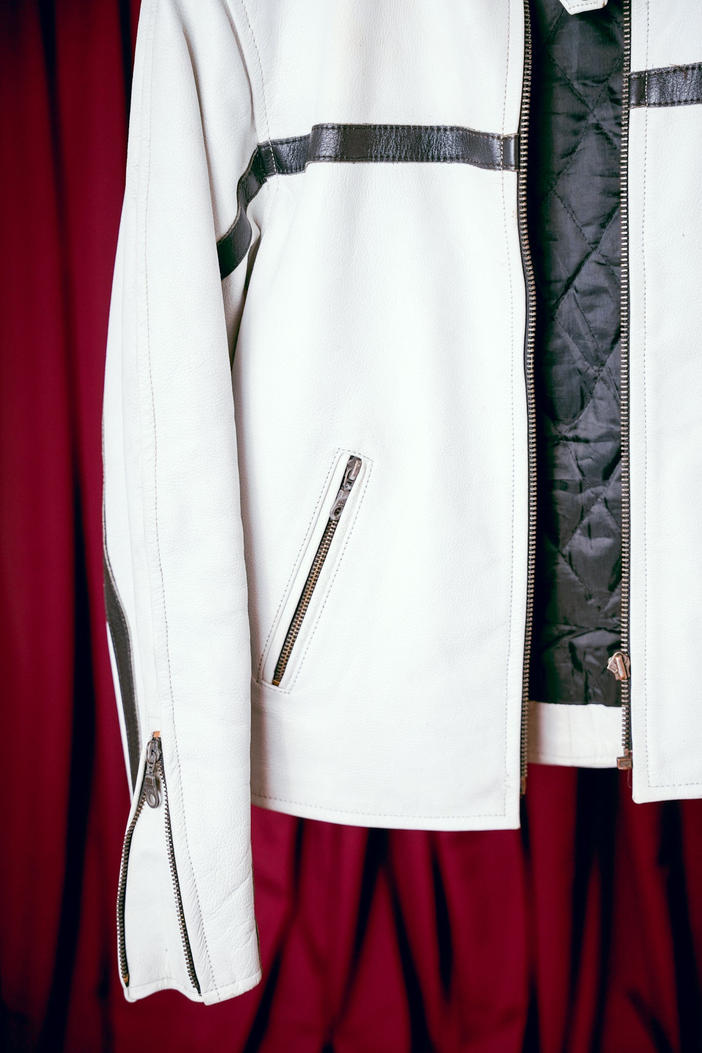 MAS White Leather Jacket