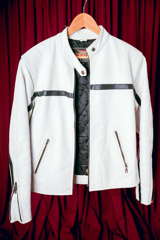 MAS White Leather Jacket