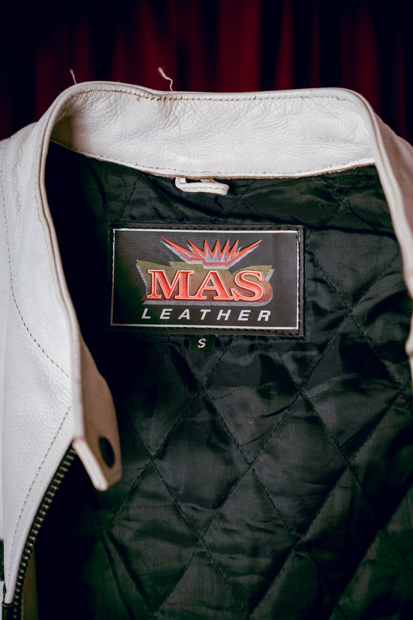 MAS White Leather Jacket