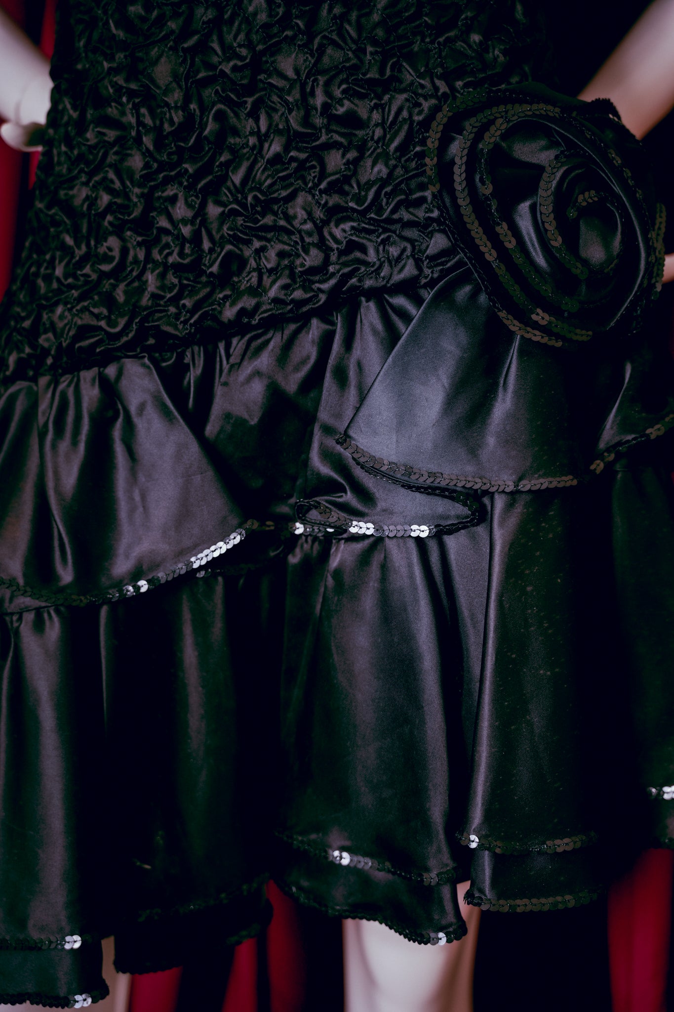 1980s Union Made Black Party Dress