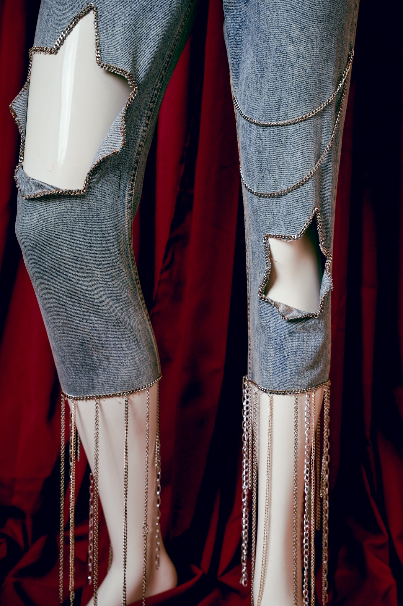 Wearable Art Chain Link Jeans