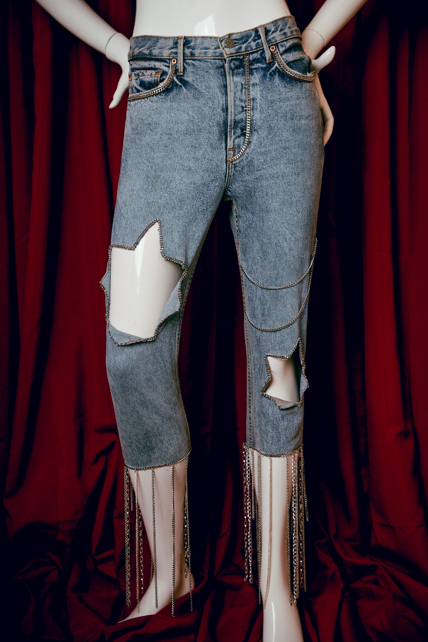 Wearable Art Chain Link Jeans