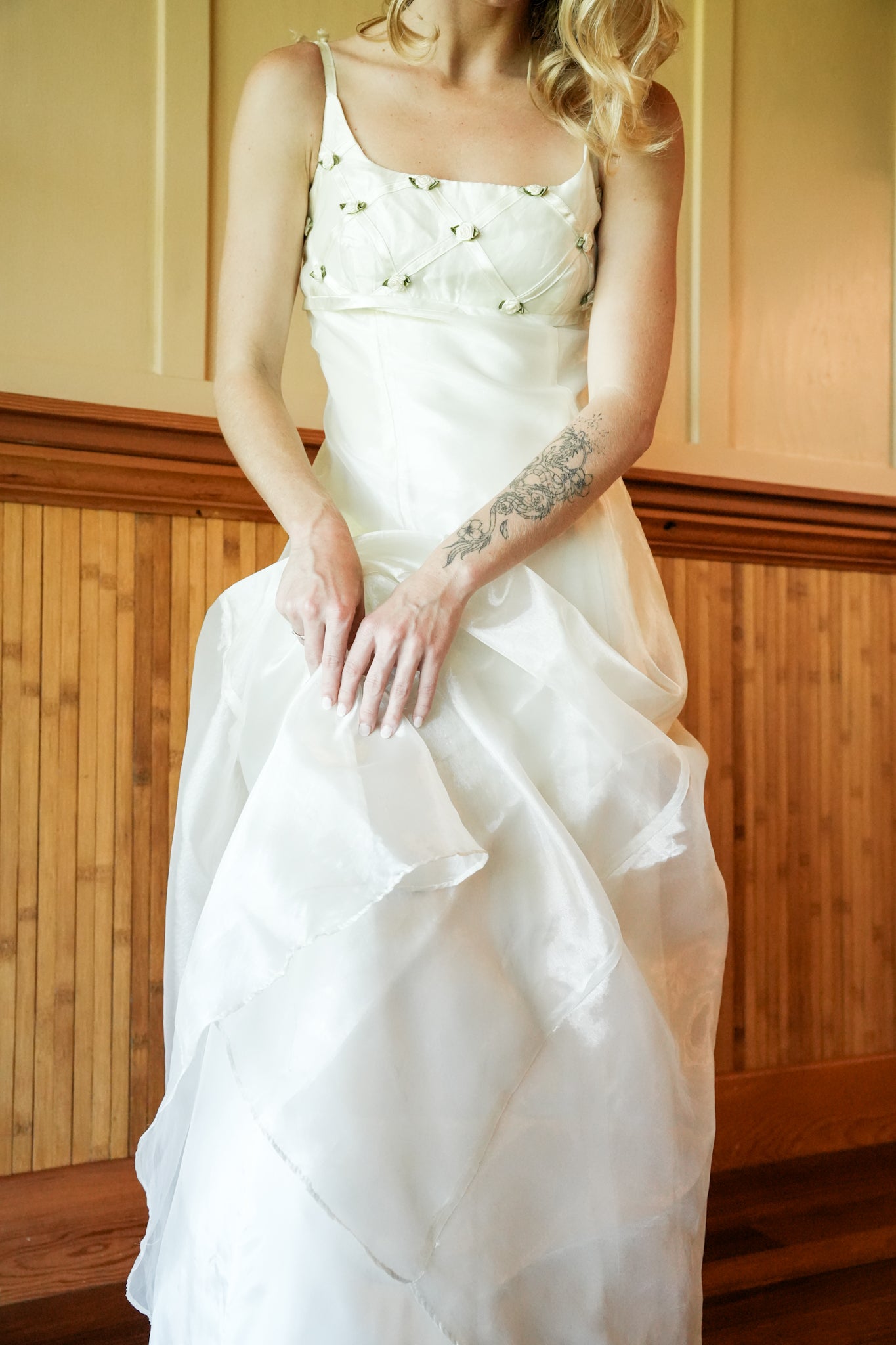 1960's Cross Rosette Bridal Gown