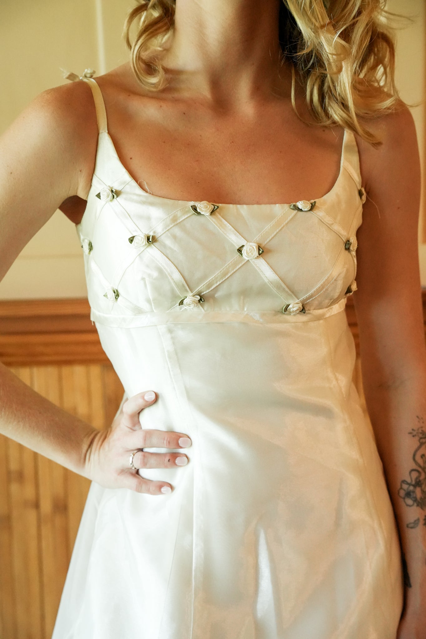 1960's Cross Rosette Bridal Gown