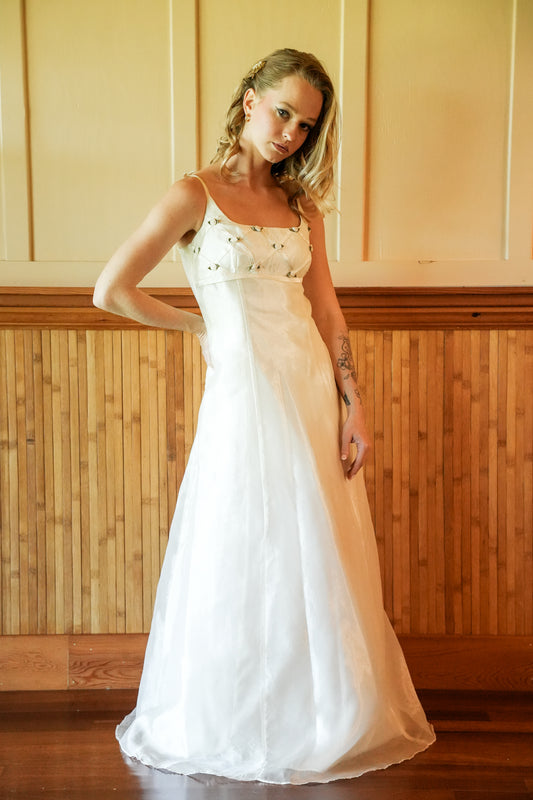 1960's Cross Rosette Bridal Gown