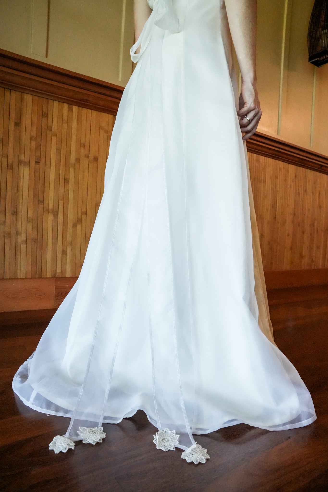 1960's Handmade Floral Bodice Wedding Dress