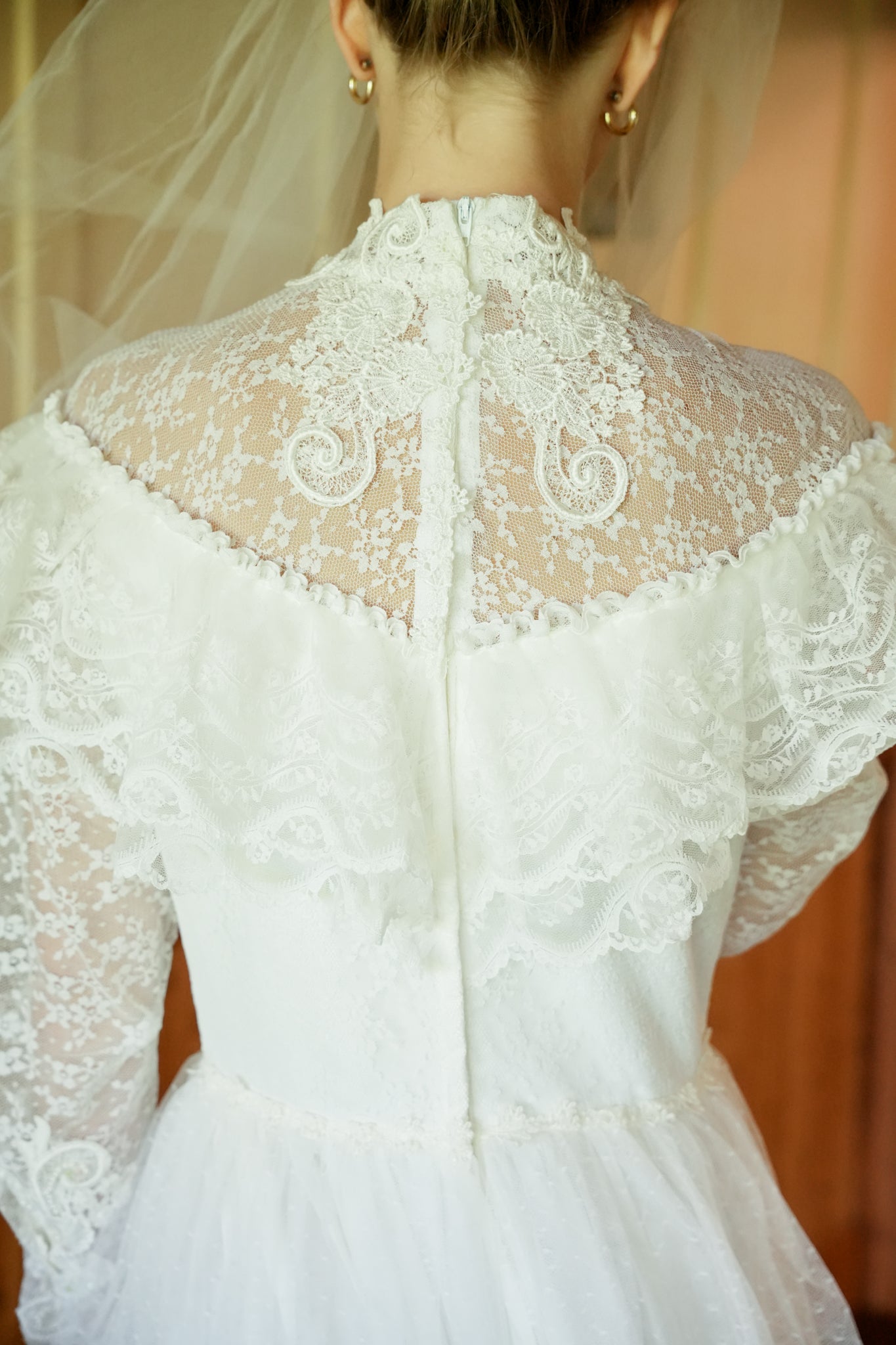 Vintage Edwardian Layered Wedding Gown