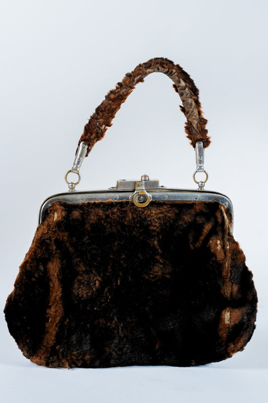 Vintage Brown Fur Mini Purse