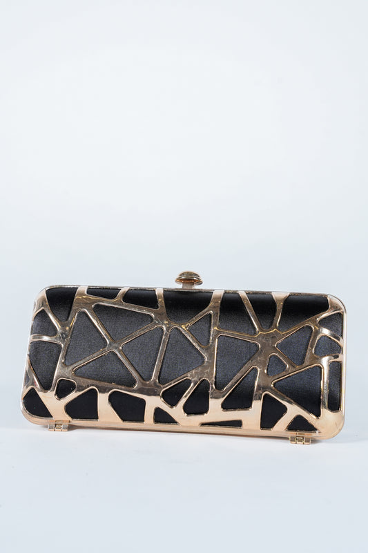 Sephora Black and Gold Hard Clutch
