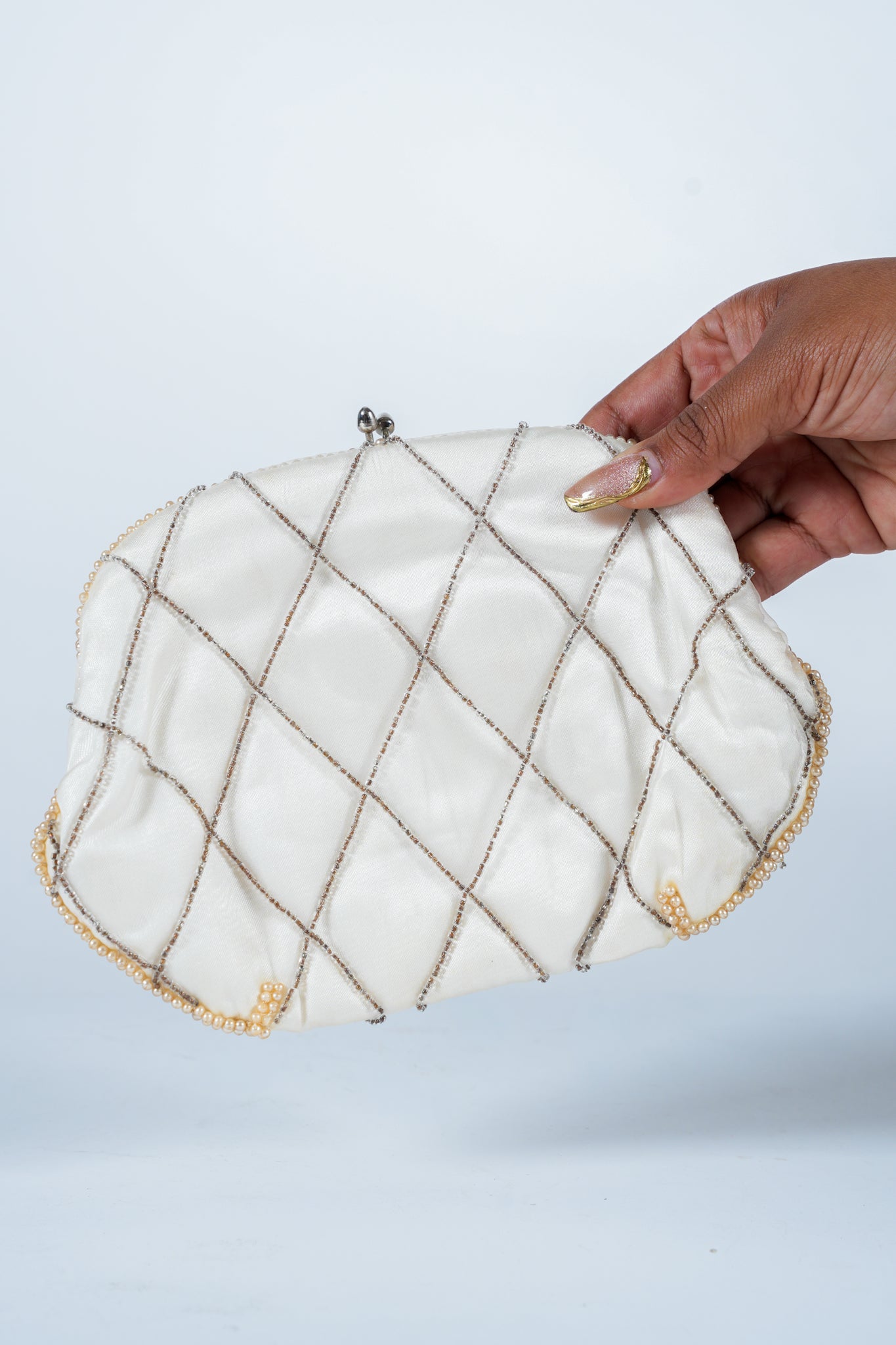 Vintage Beaded Diamond Clutch