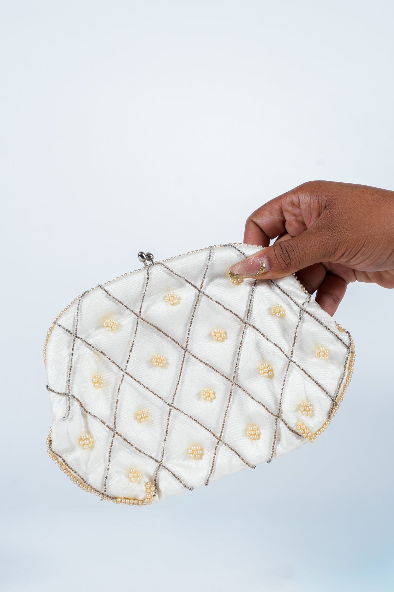 Vintage Beaded Diamond Clutch