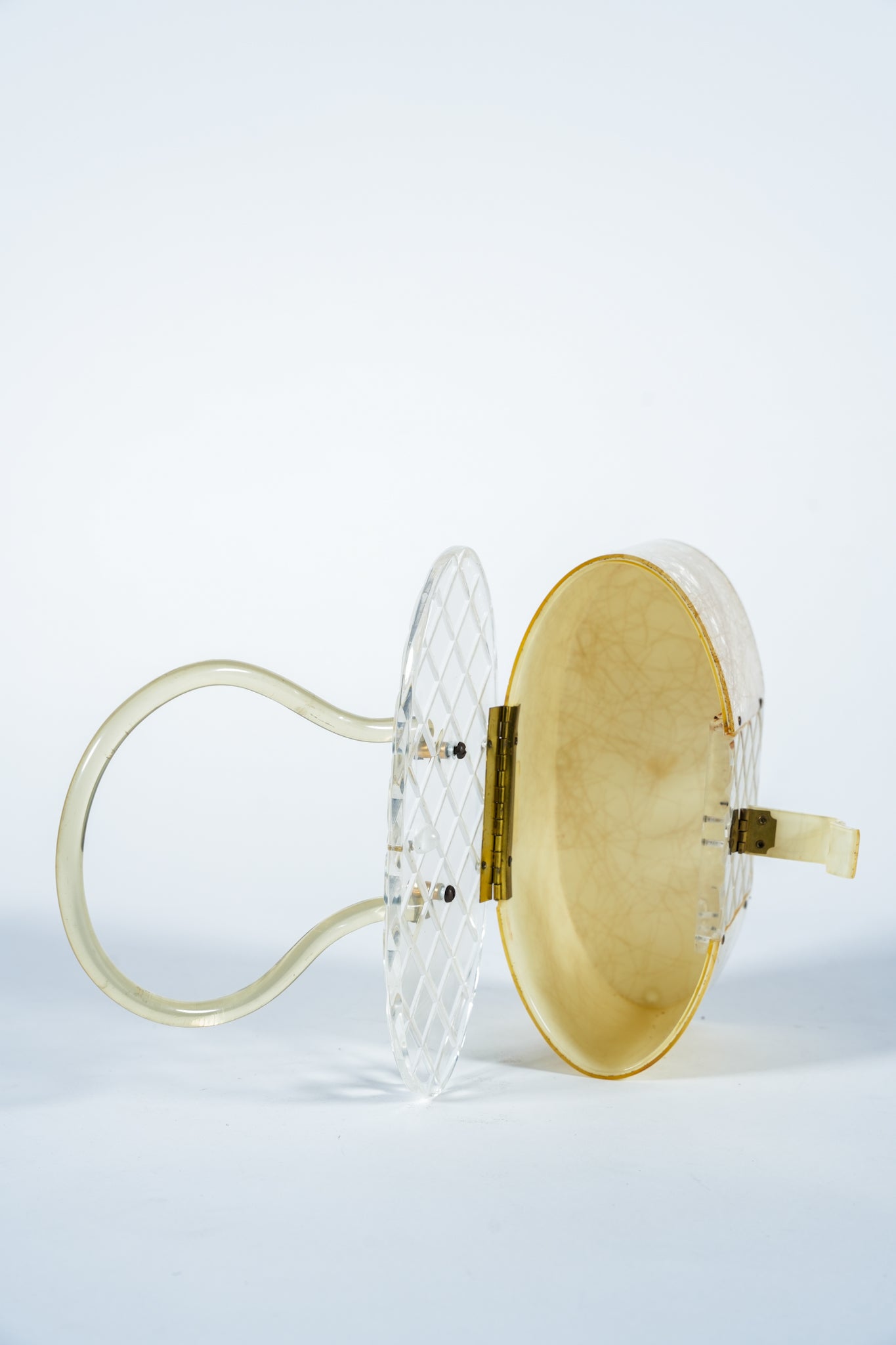 Vintage Cream and Gold Lucite Purse