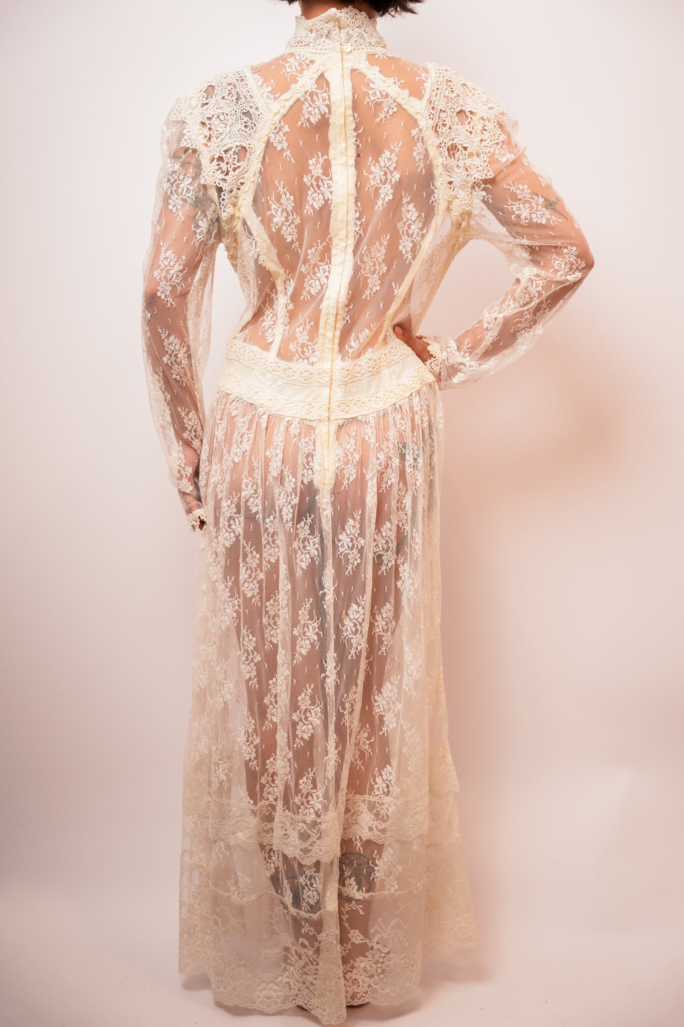 Vintage Lace Layered Bridal Dress