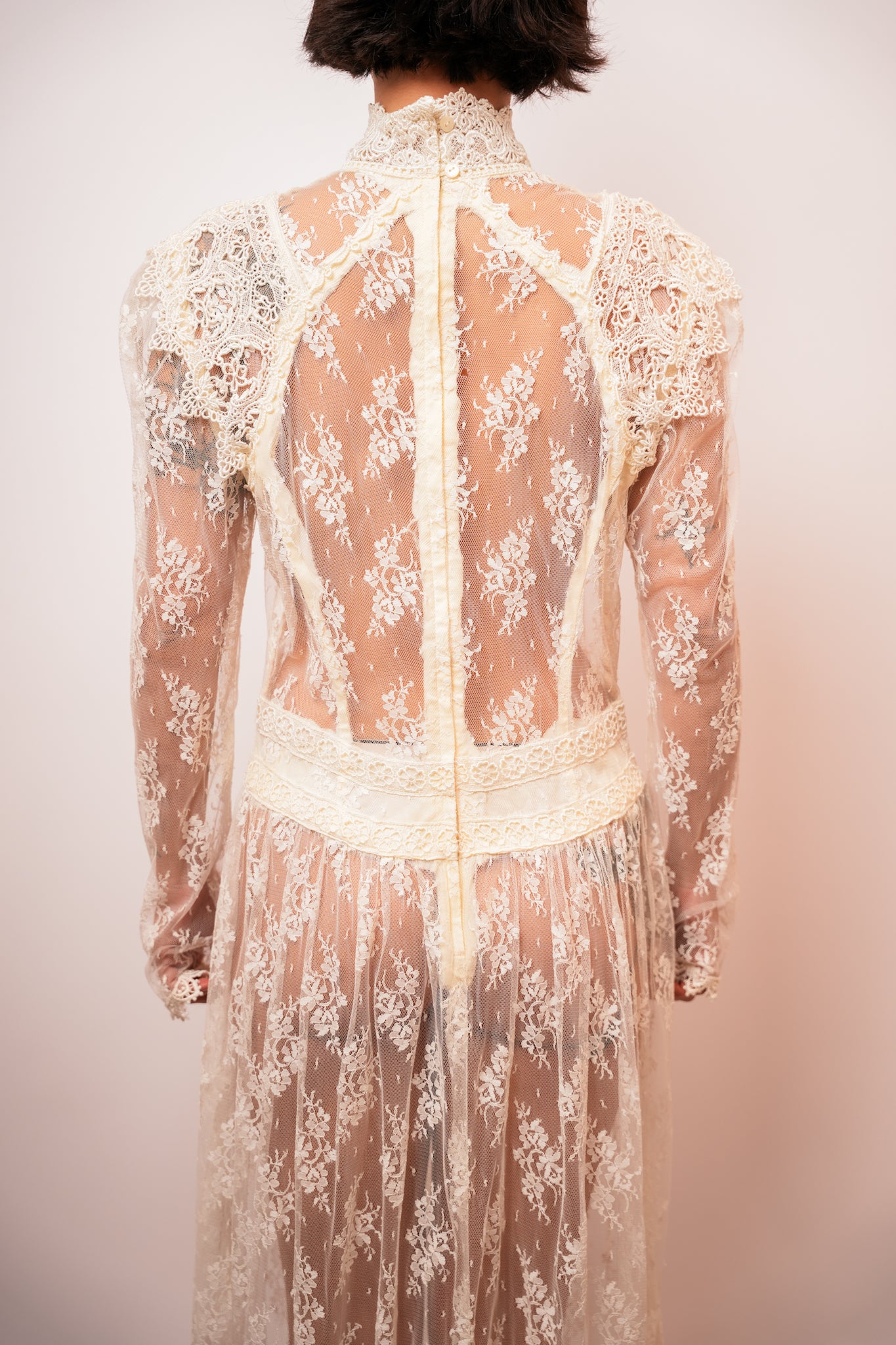 Vintage Lace Layered Bridal Dress