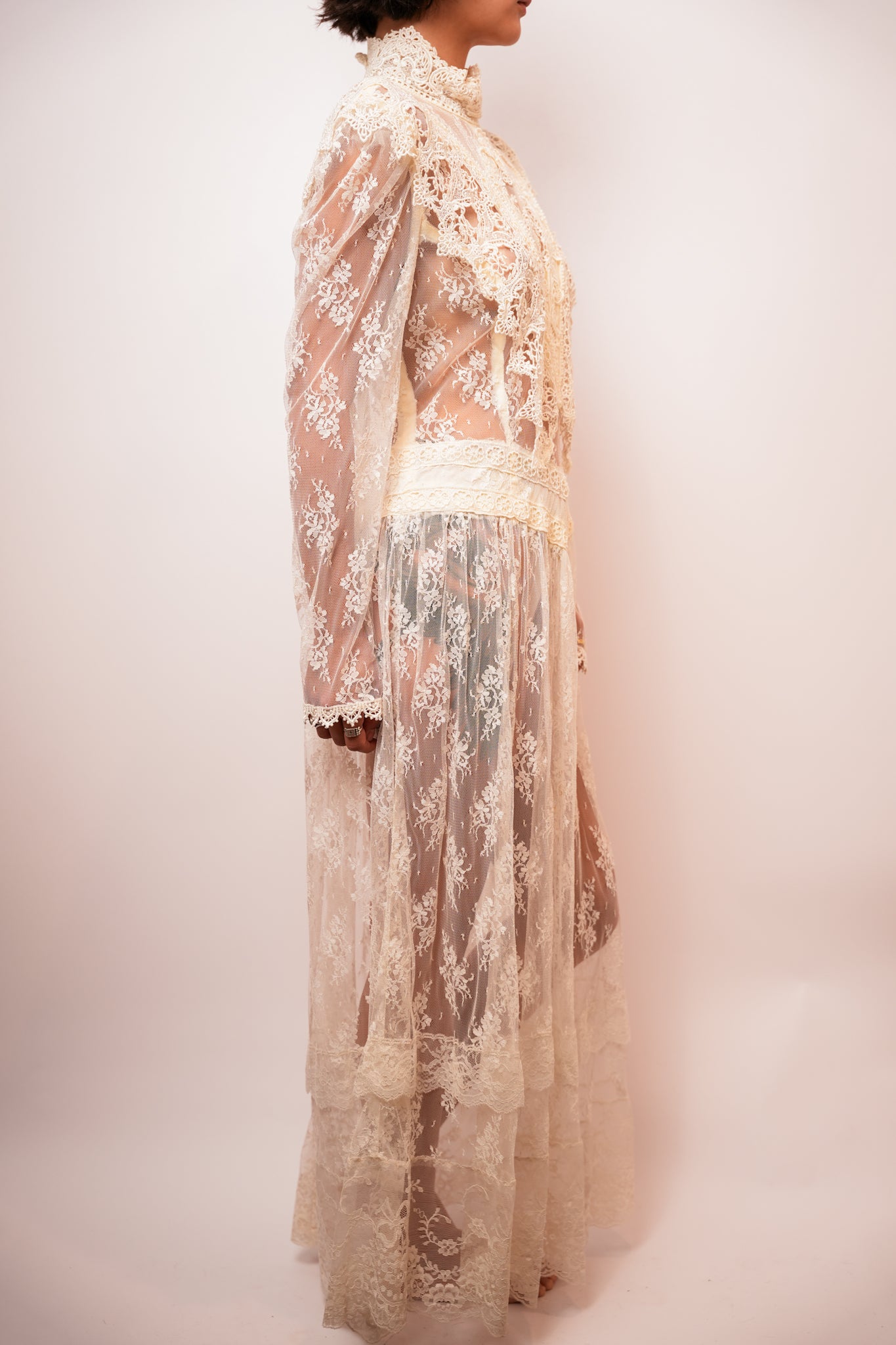Vintage Lace Layered Bridal Dress