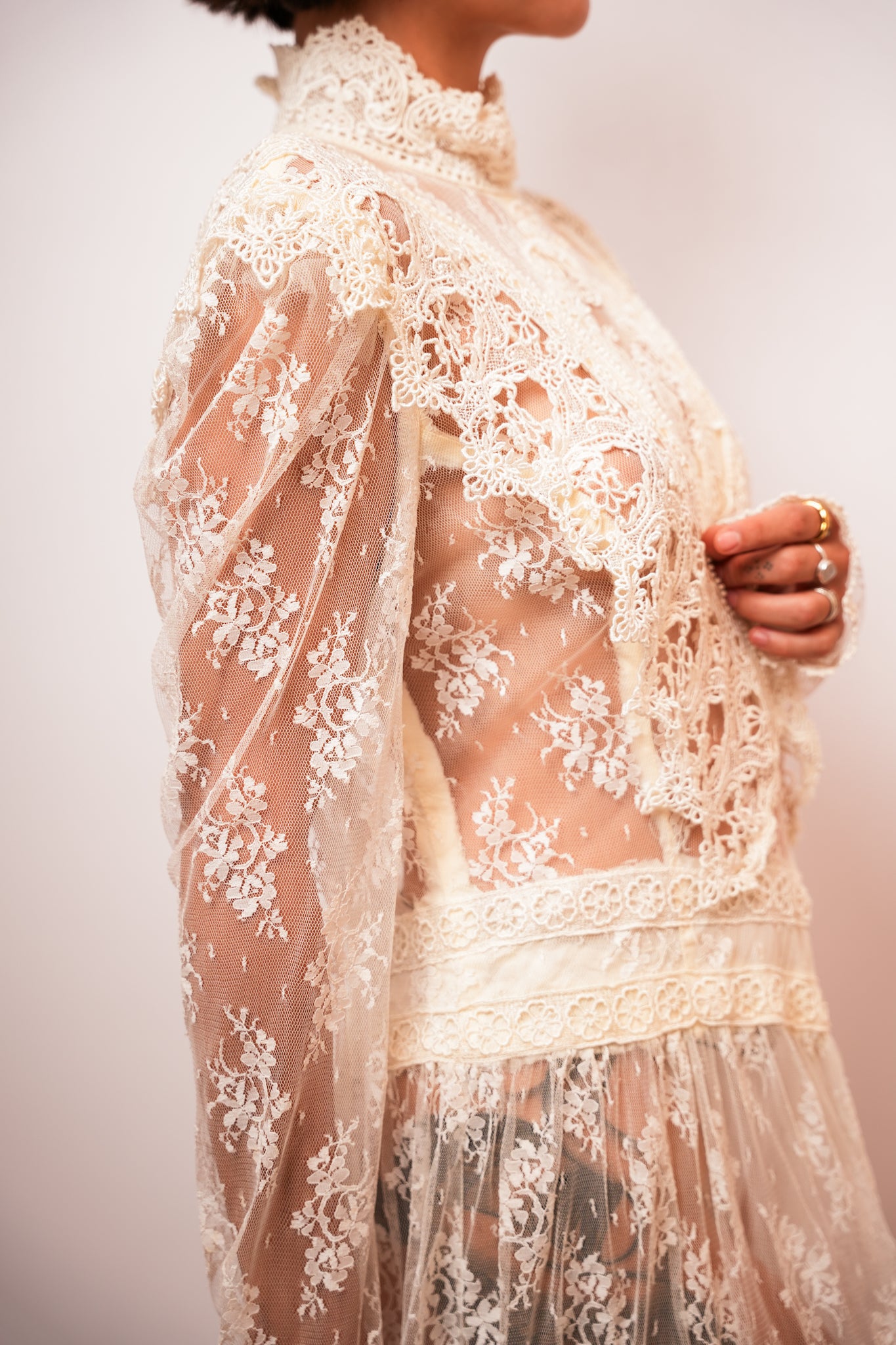 Vintage Lace Layered Bridal Dress