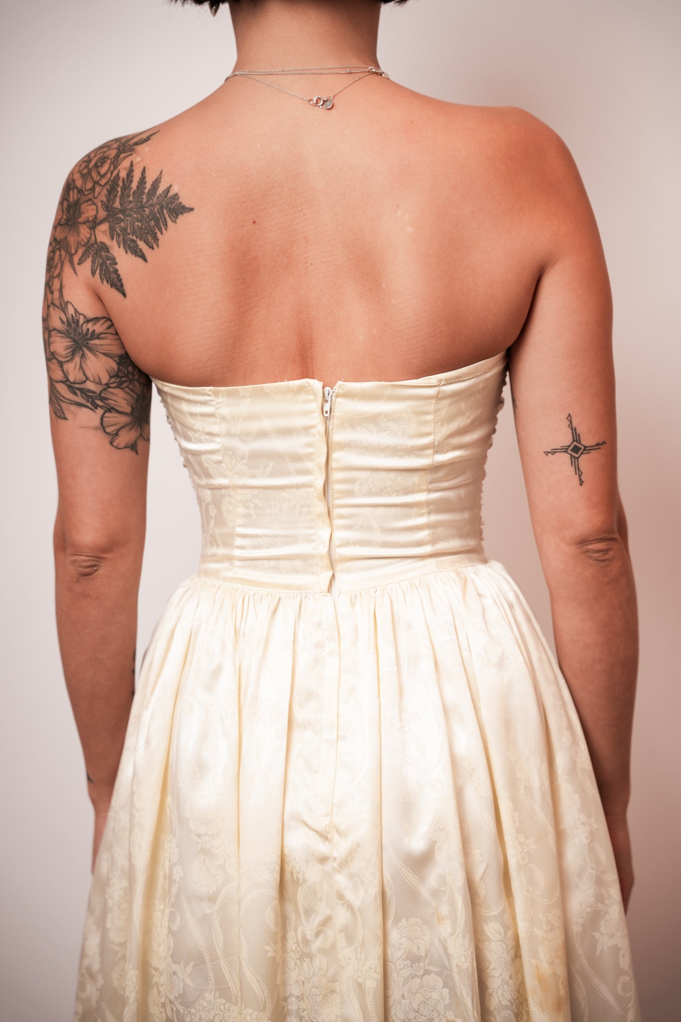 1970s Gunne Sax White Rouched Party Dress