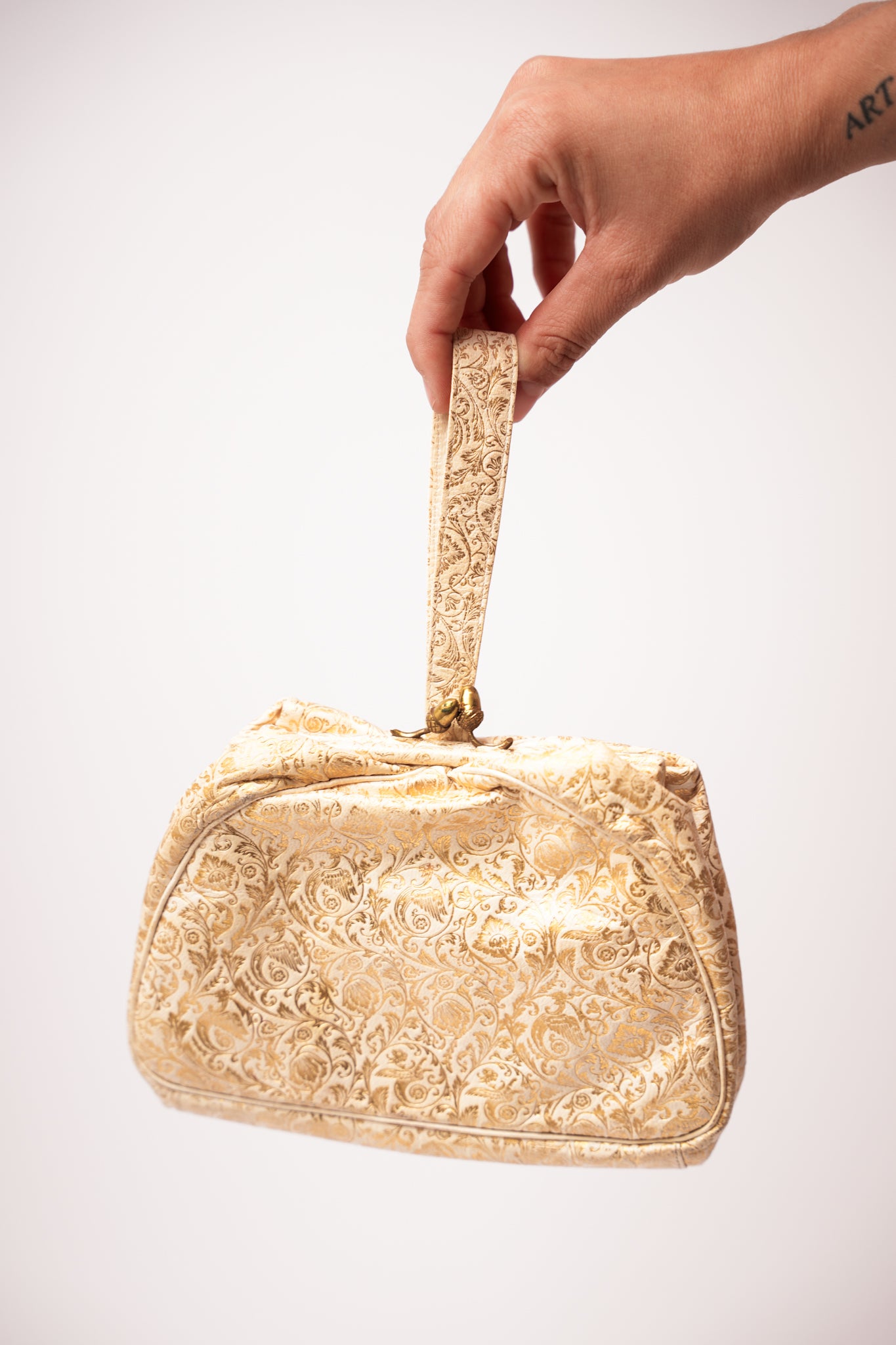 Vintage Gold Paisley Clutch