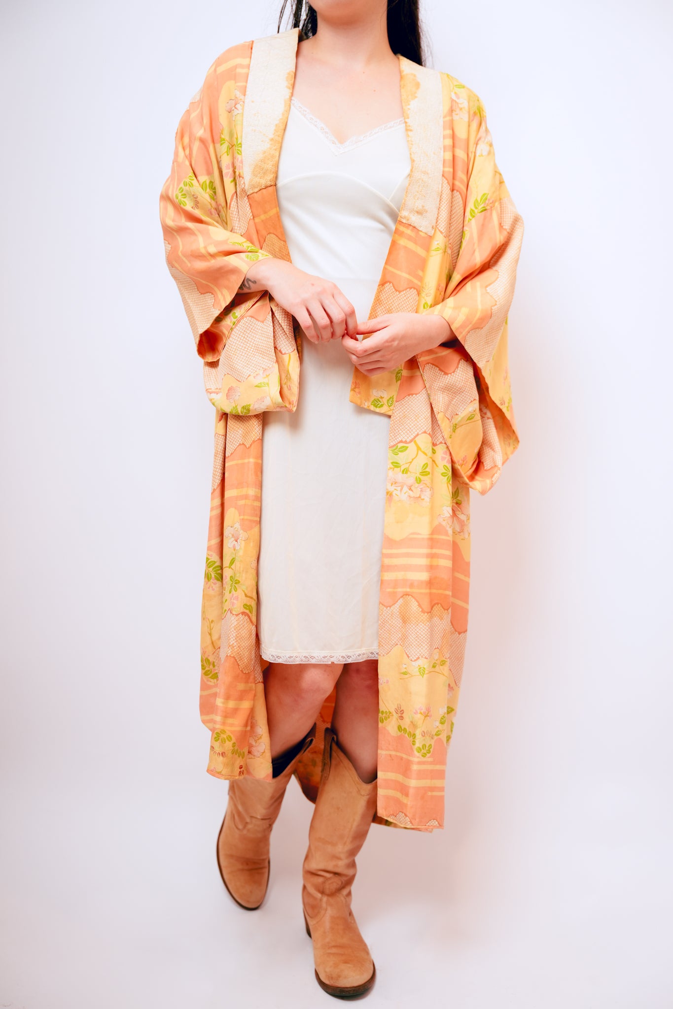 Vintage Earthy Midi Kimono