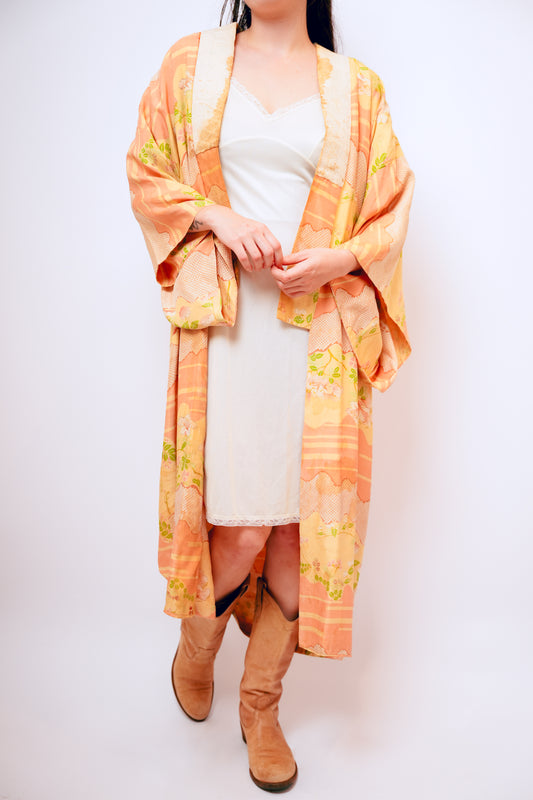 Vintage Earthy Midi Kimono