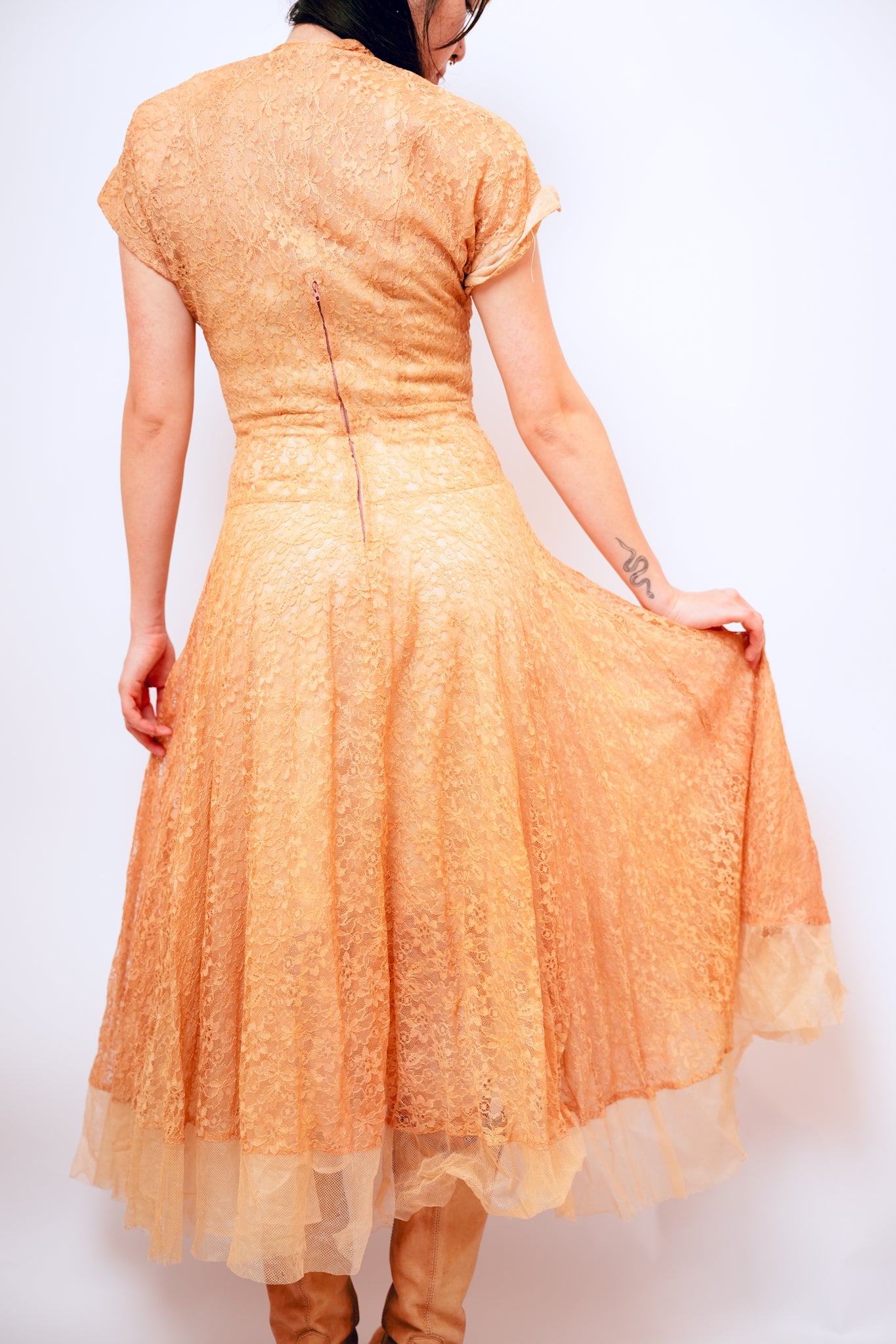 1950s Lace Button Up Dress